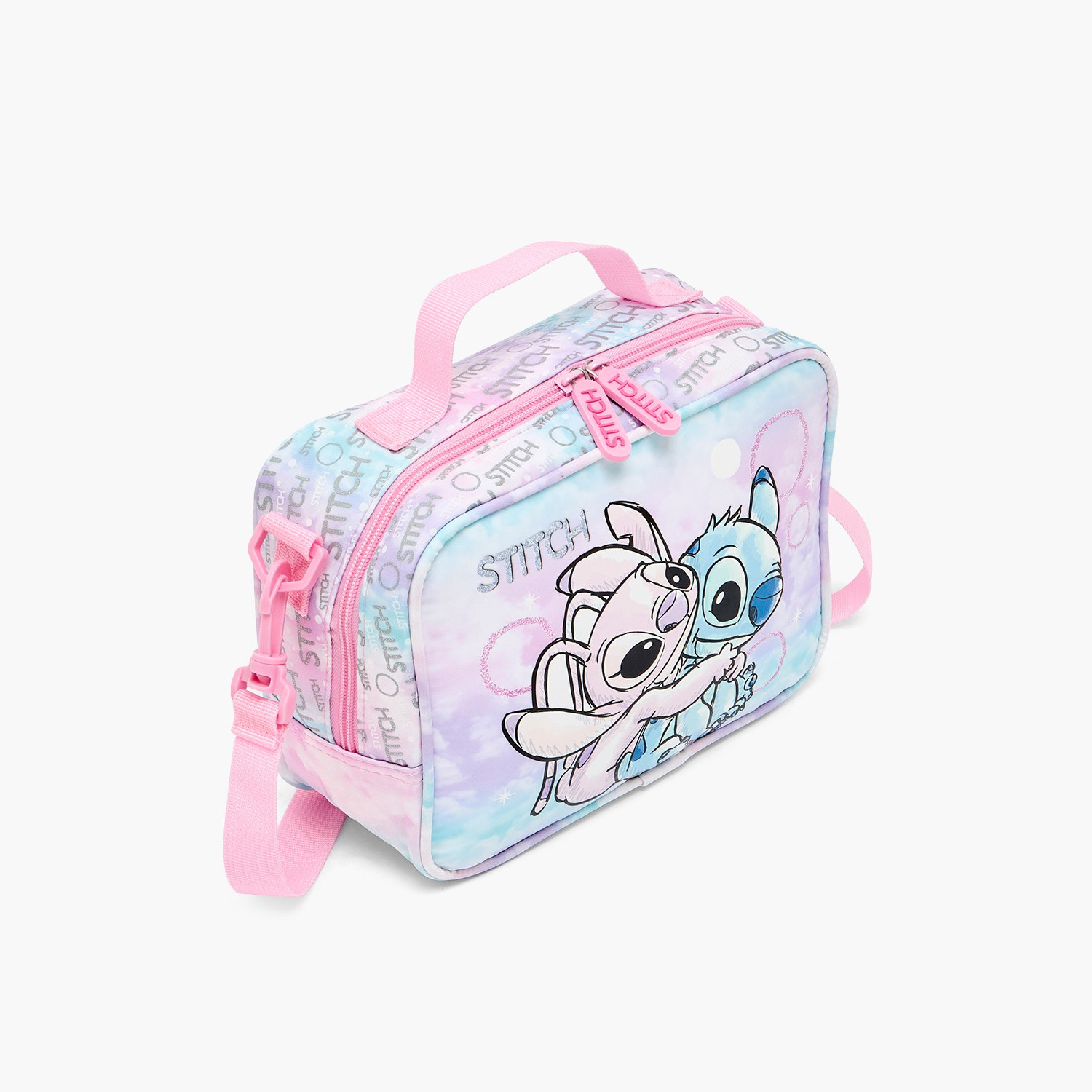 Disney Stitch and Angel Print Lunch Bag for Girls 5-8 Years with Detachable Strap-school-lunchessentials-lunchbags-image-3