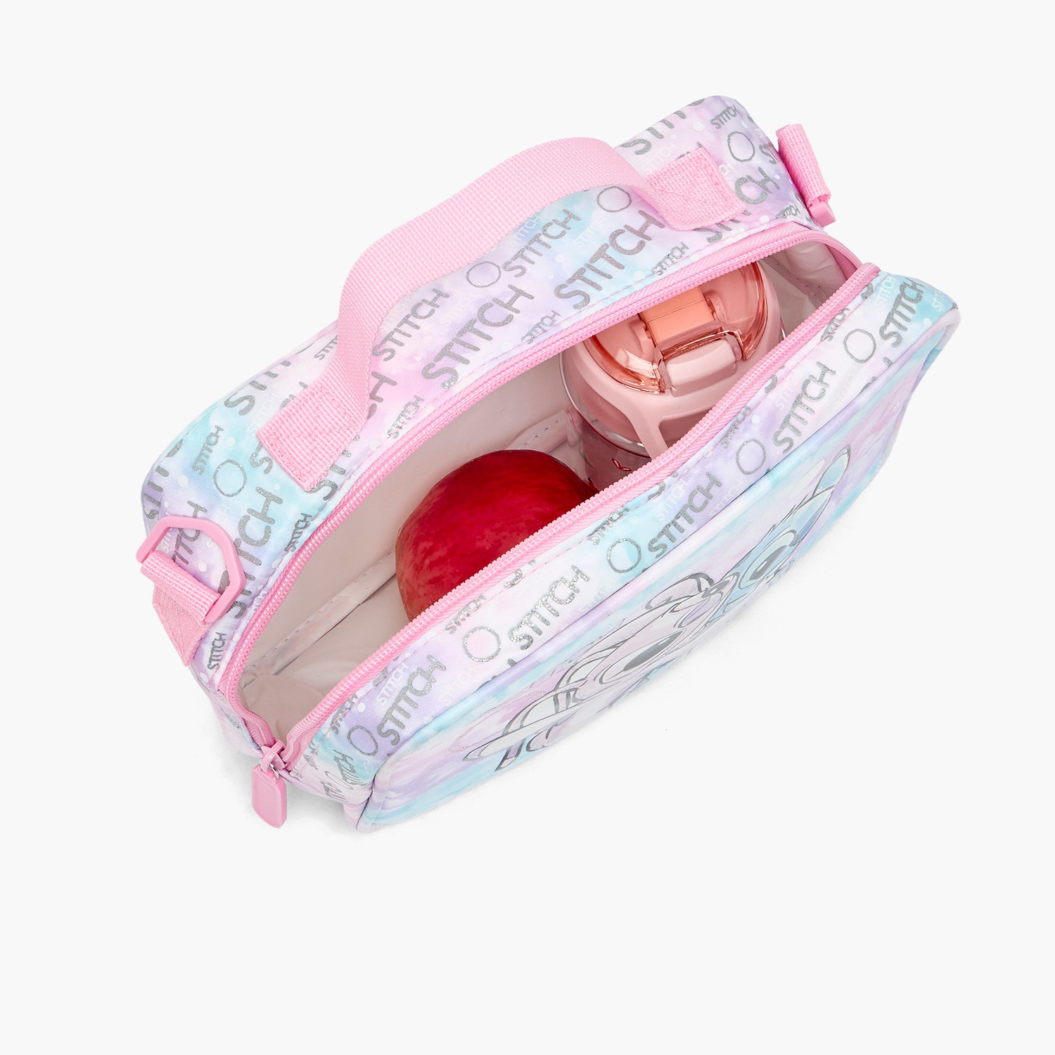 Disney Stitch and Angel Print Lunch Bag for Girls 5-8 Years with Detachable Strap-school-lunchessentials-lunchbags-image-8