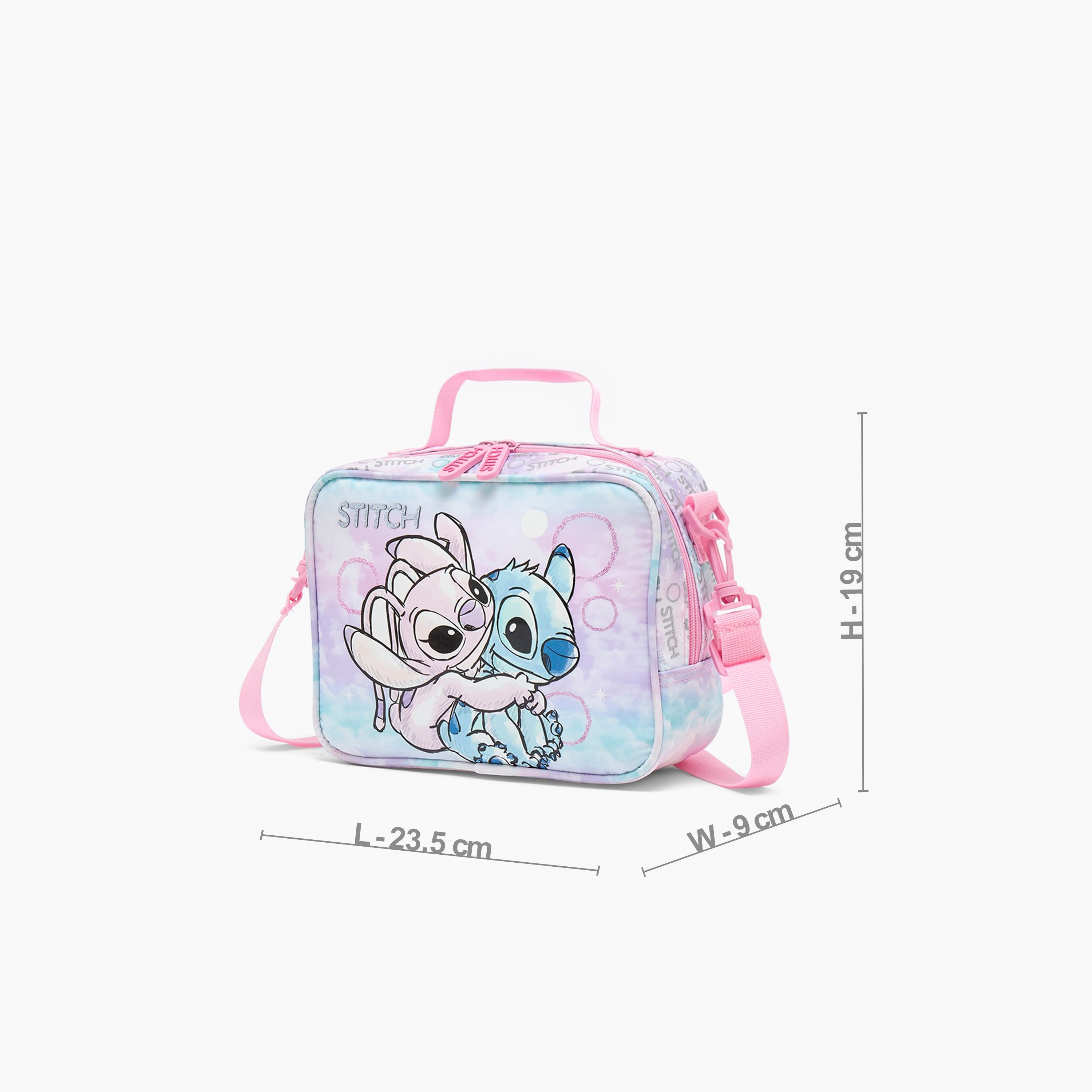Disney Stitch and Angel Print Lunch Bag for Girls 5-8 Years with Detachable Strap-school-lunchessentials-lunchbags-image-9