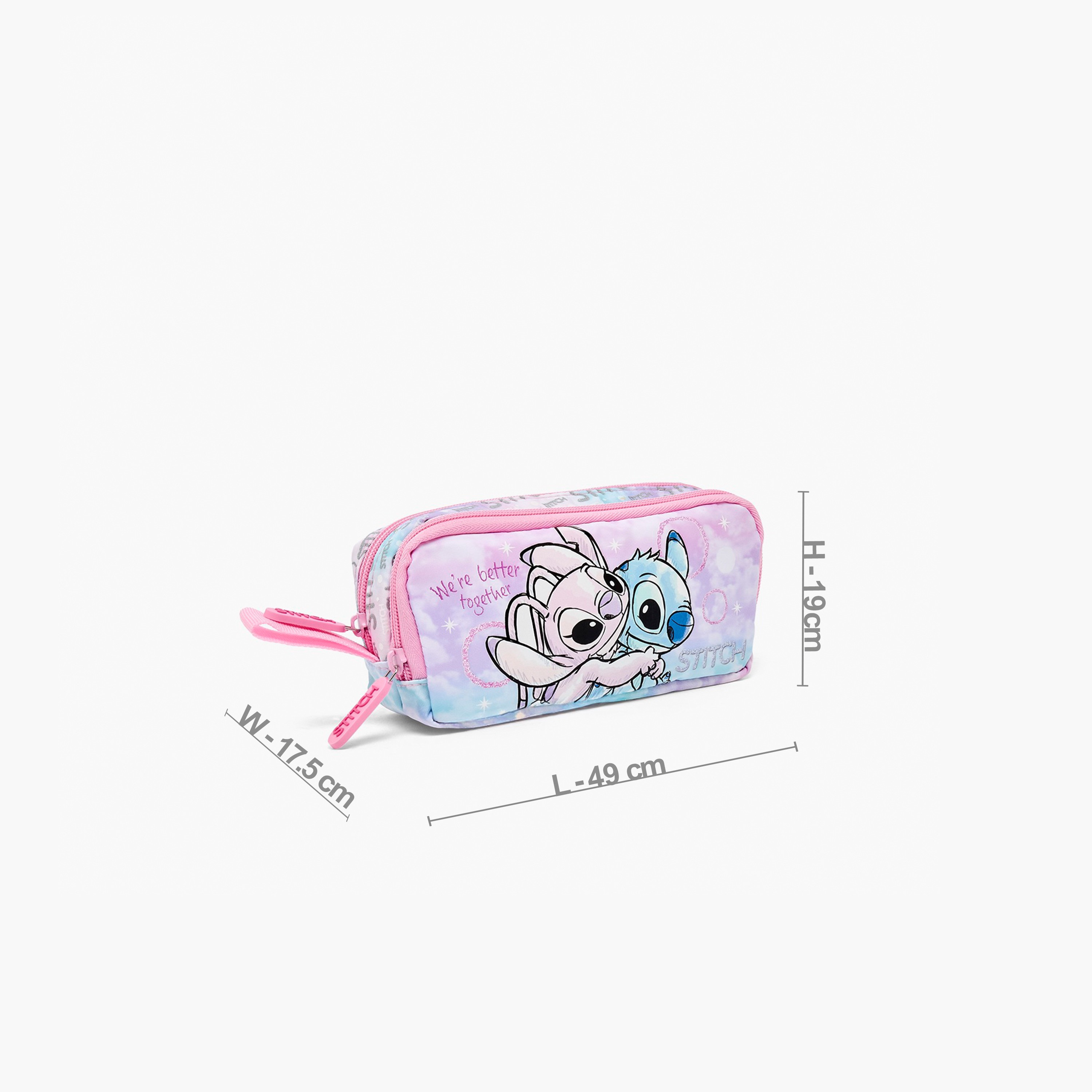 Disney Stitch and Angel Print Pencil Pouch with 2 Compartment-school-stationery-pencilcases-image-4