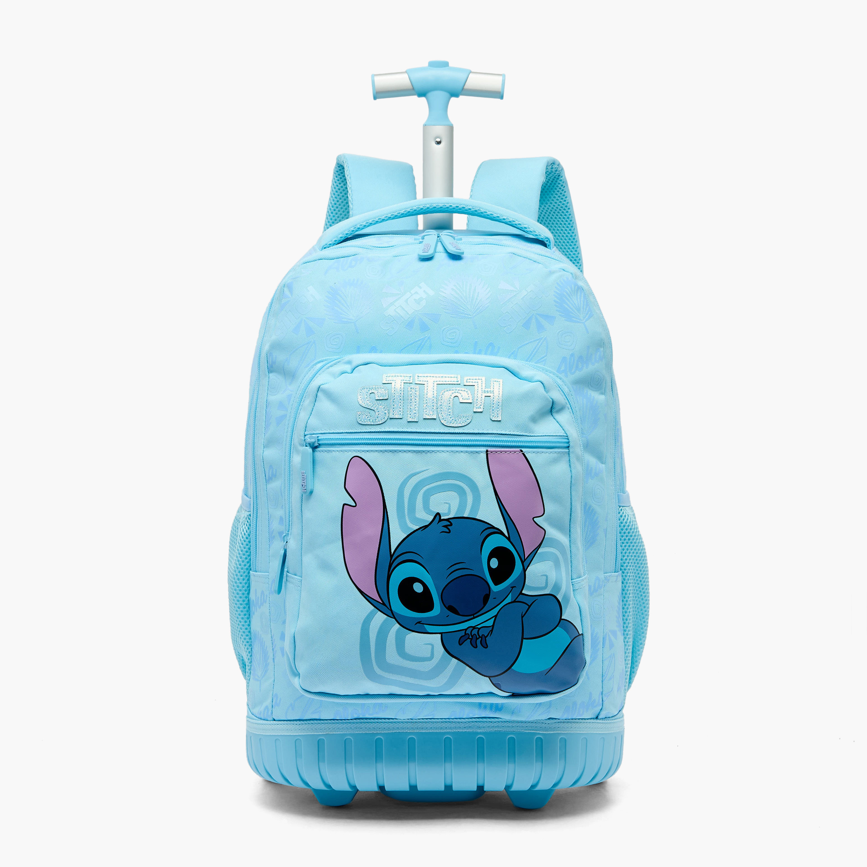 Disney Stitch Print Trolley Bag for Girls 8-12 Years with Laptop Compartment - 18 inches-school-bagsandbackpacks-trolleybags-image-1