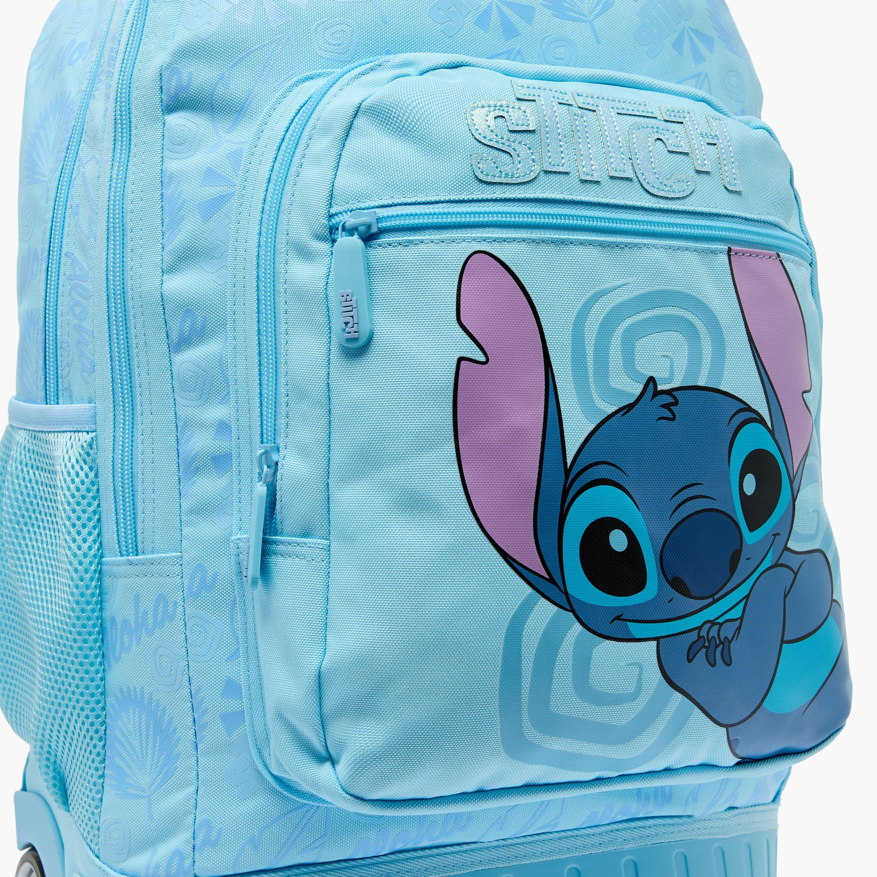 Disney Stitch Print Trolley Bag for Girls 8-12 Years with Laptop Compartment - 18 inches-school-bagsandbackpacks-trolleybags-image-12