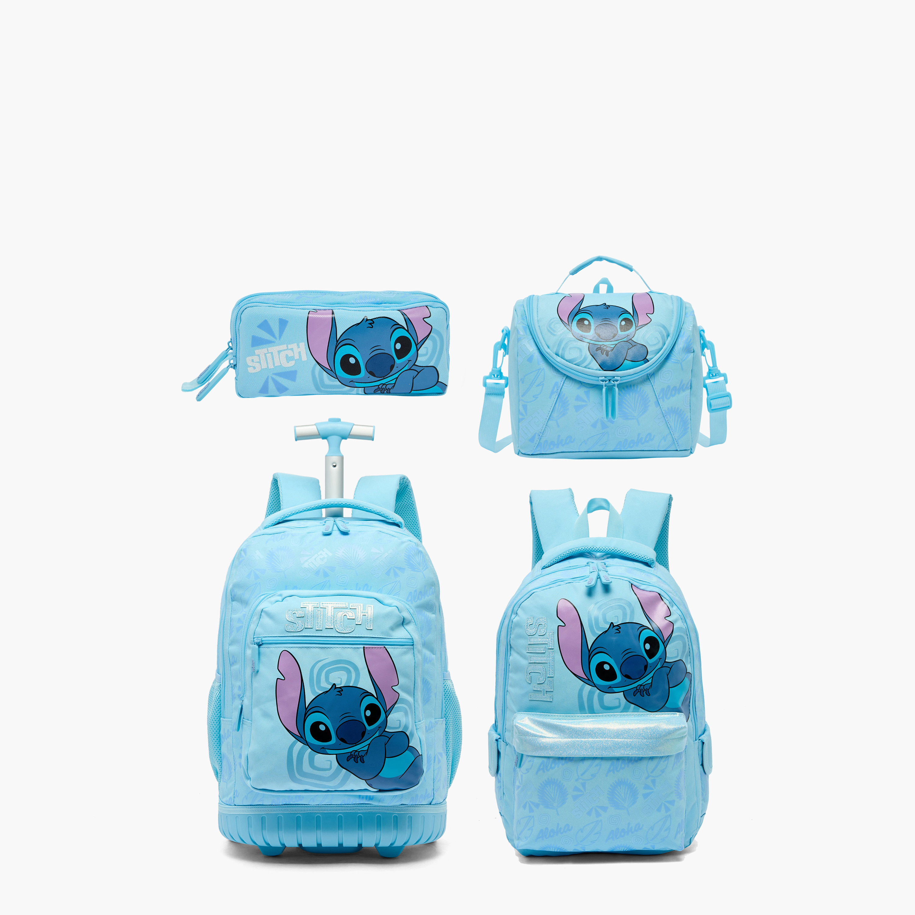 Disney Stitch Print Trolley Bag for Girls 8-12 Years with Laptop Compartment - 18 inches-school-bagsandbackpacks-trolleybags-image-15
