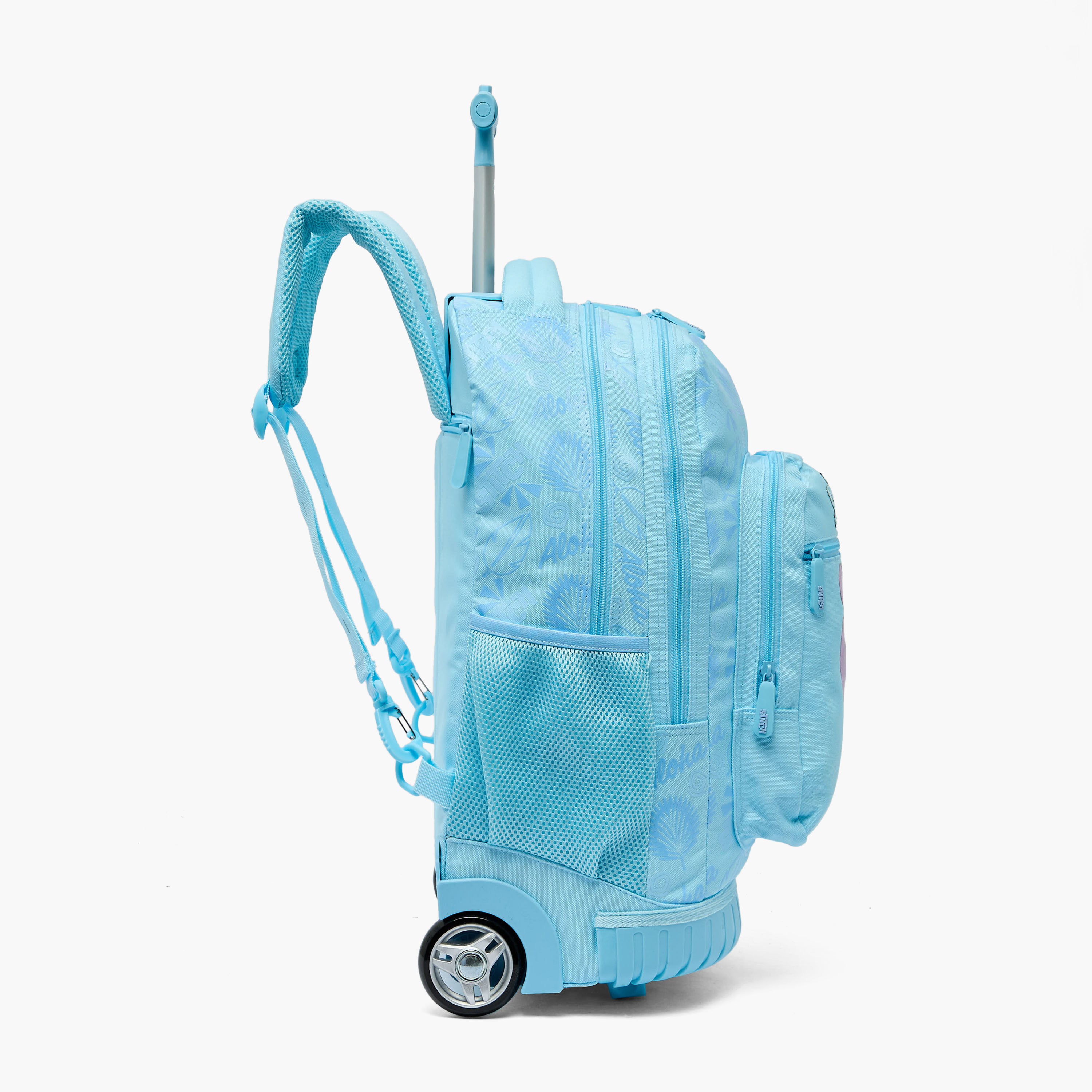Disney Stitch Print Trolley Bag for Girls 8-12 Years with Laptop Compartment - 18 inches-school-bagsandbackpacks-trolleybags-image-4