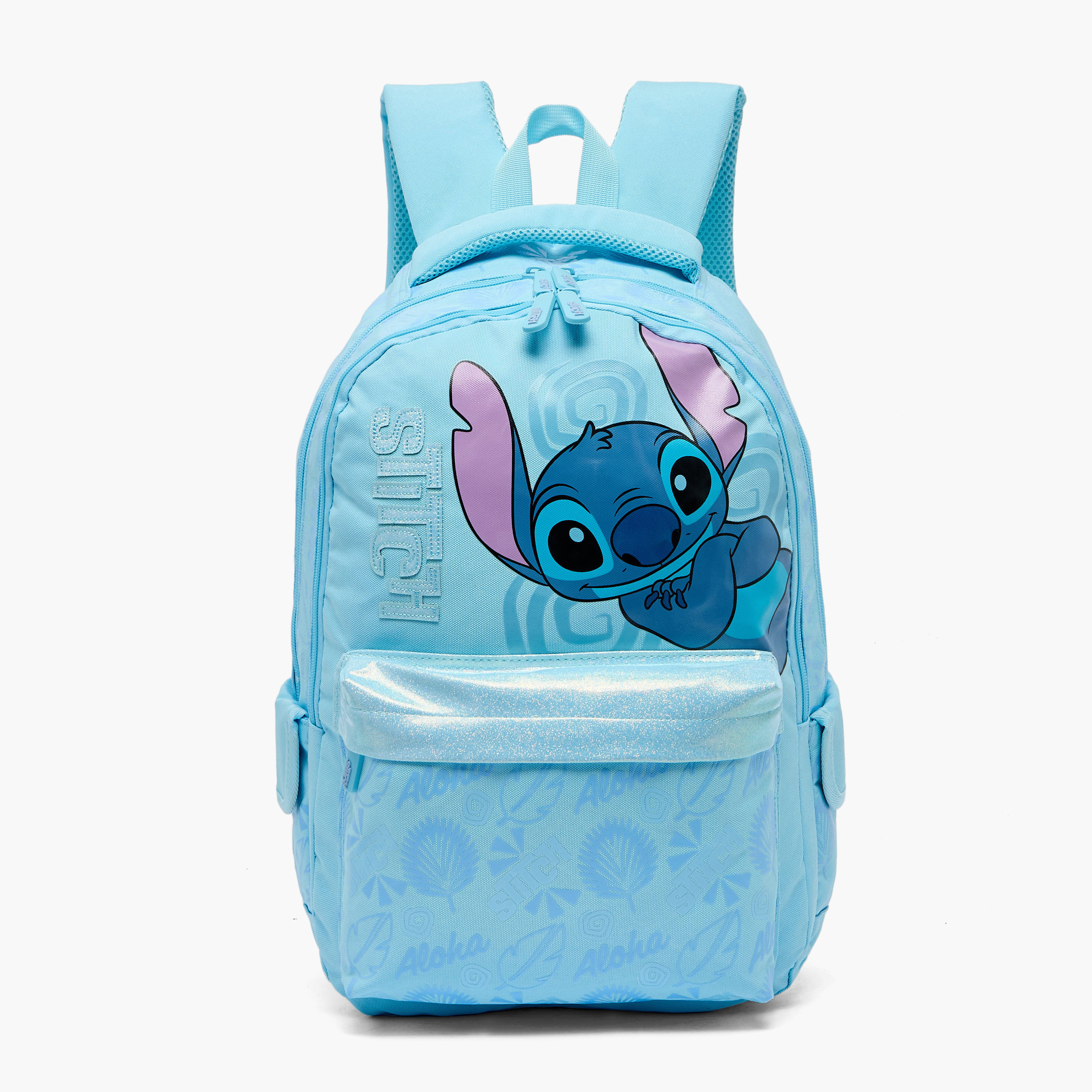 Disney Stitch Print Backpack for Girls 8-13 Years with Padded Shoulder Straps - 17 inches-school-bagsandbackpacks-backpacks-image-1