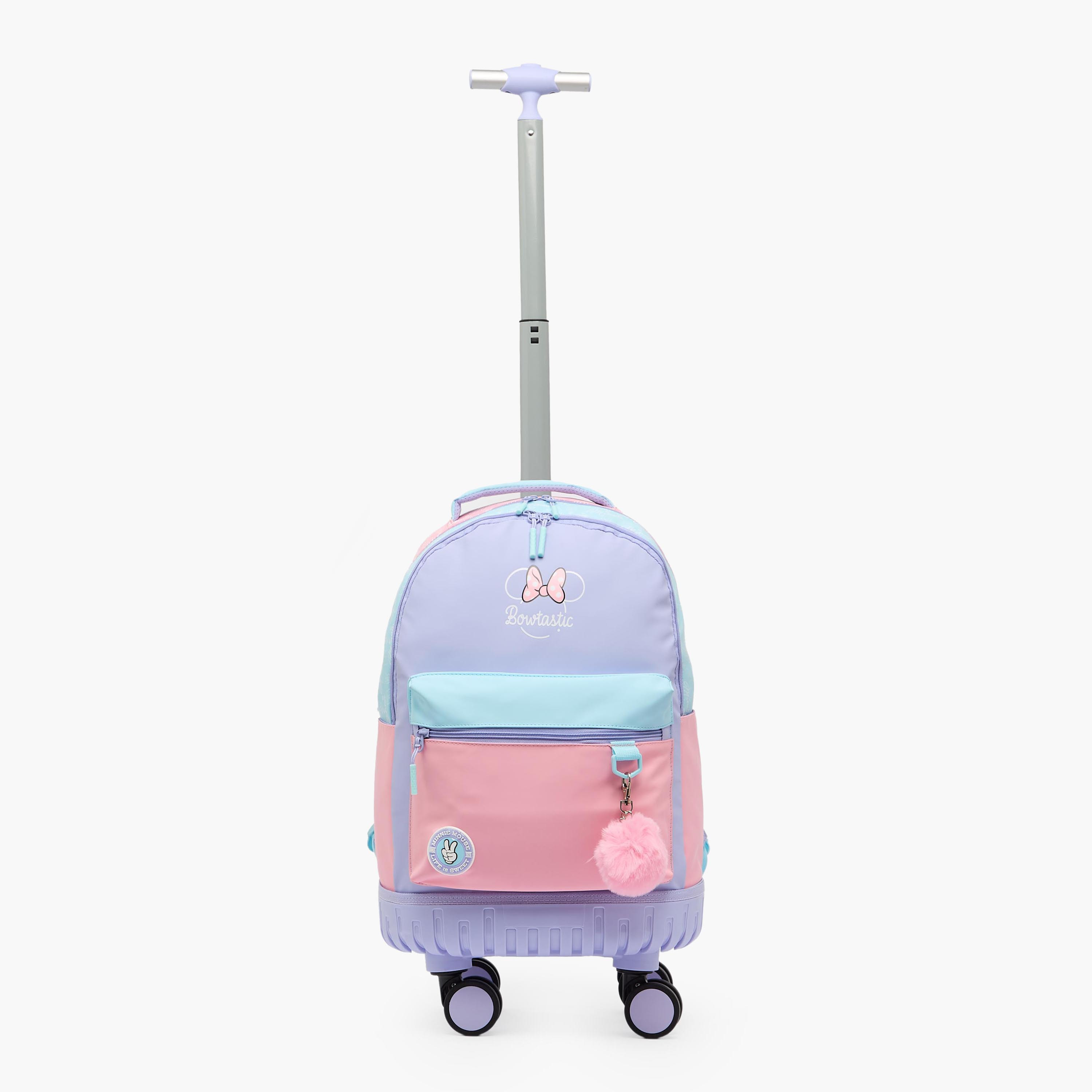 شنطة ترولي للبنات 8-12 سنة بأحزمة مبطنة وطبعات - 18 بوصة-school-bagsandbackpacks-trolleybags-image-4