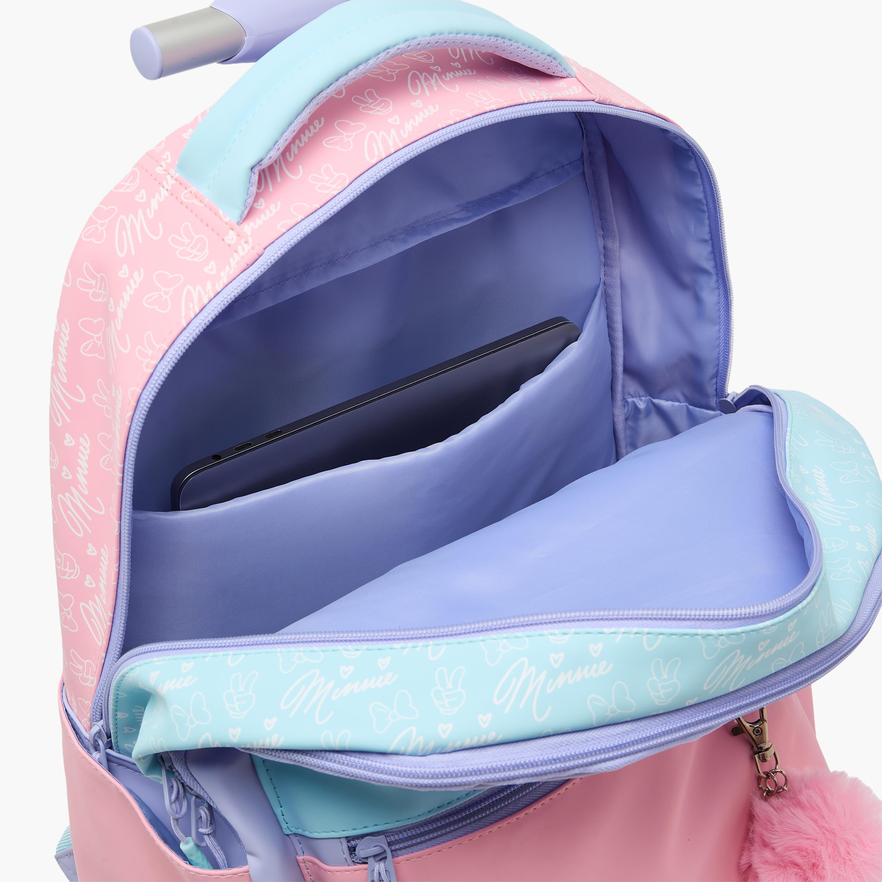 شنطة ترولي للبنات 8-12 سنة بأحزمة مبطنة وطبعات - 18 بوصة-school-bagsandbackpacks-trolleybags-image-6