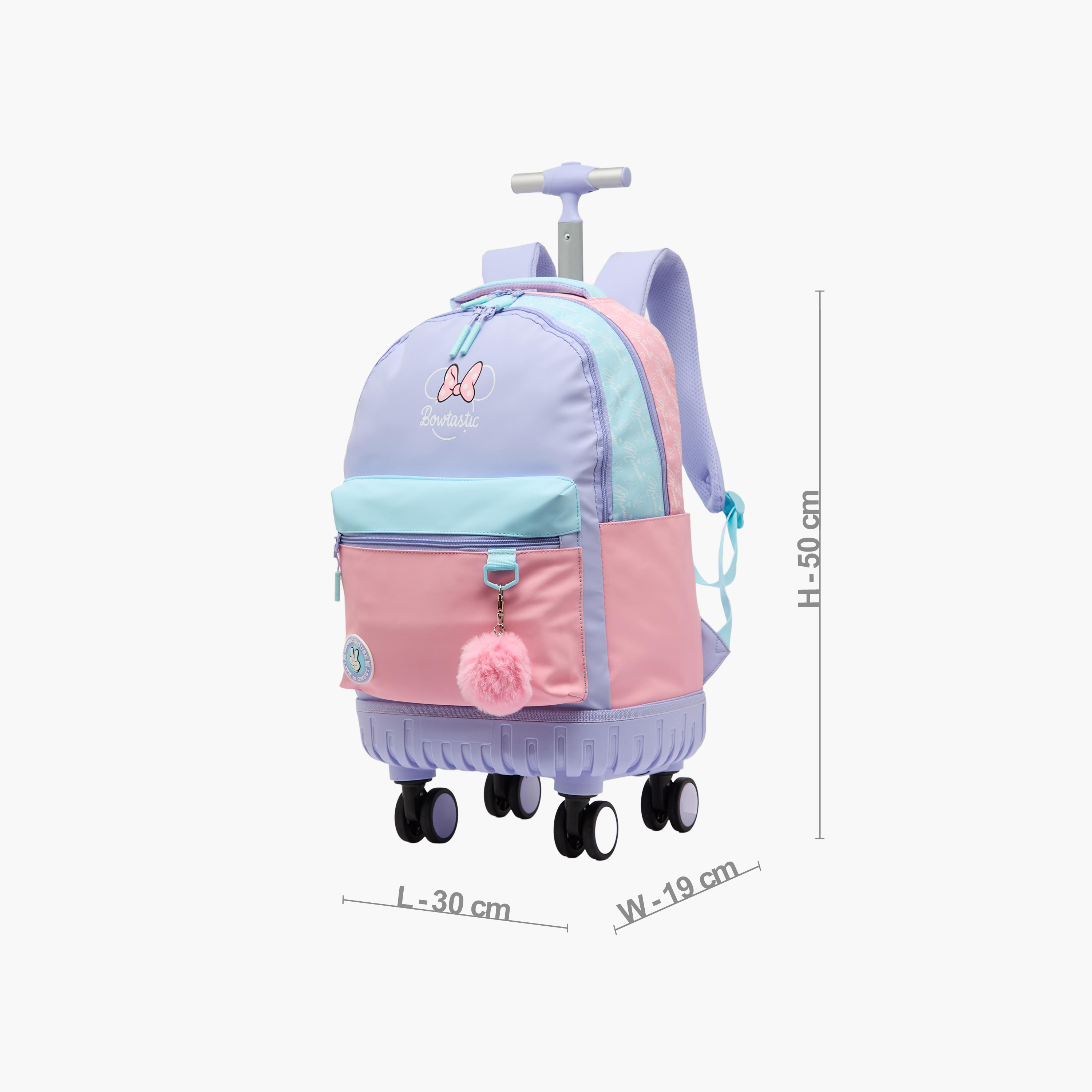 شنطة ترولي للبنات 8-12 سنة بأحزمة مبطنة وطبعات - 18 بوصة-school-bagsandbackpacks-trolleybags-image-8