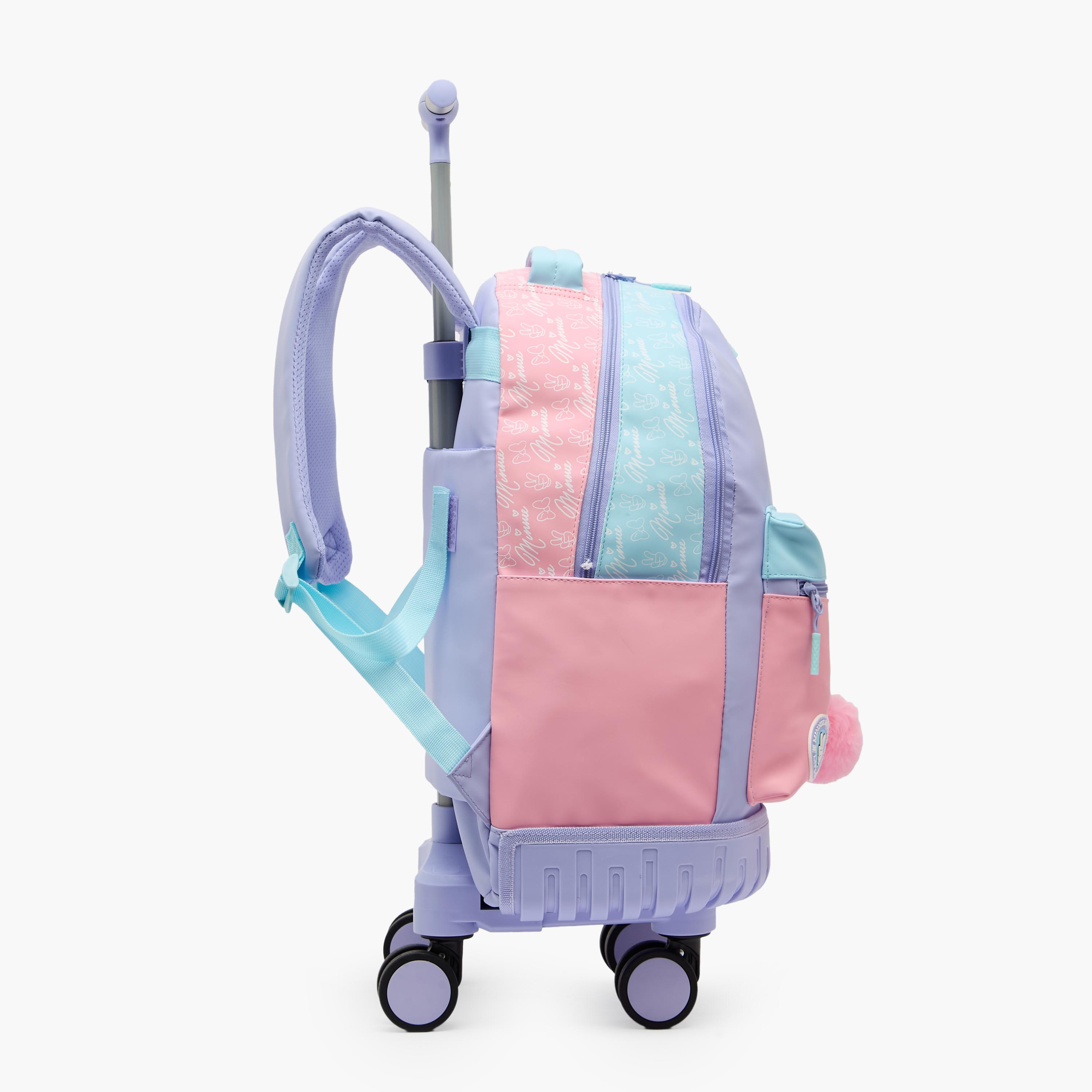 شنطة ترولي للبنات 8-12 سنة بأحزمة مبطنة وطبعات - 18 بوصة-school-bagsandbackpacks-trolleybags-image-9