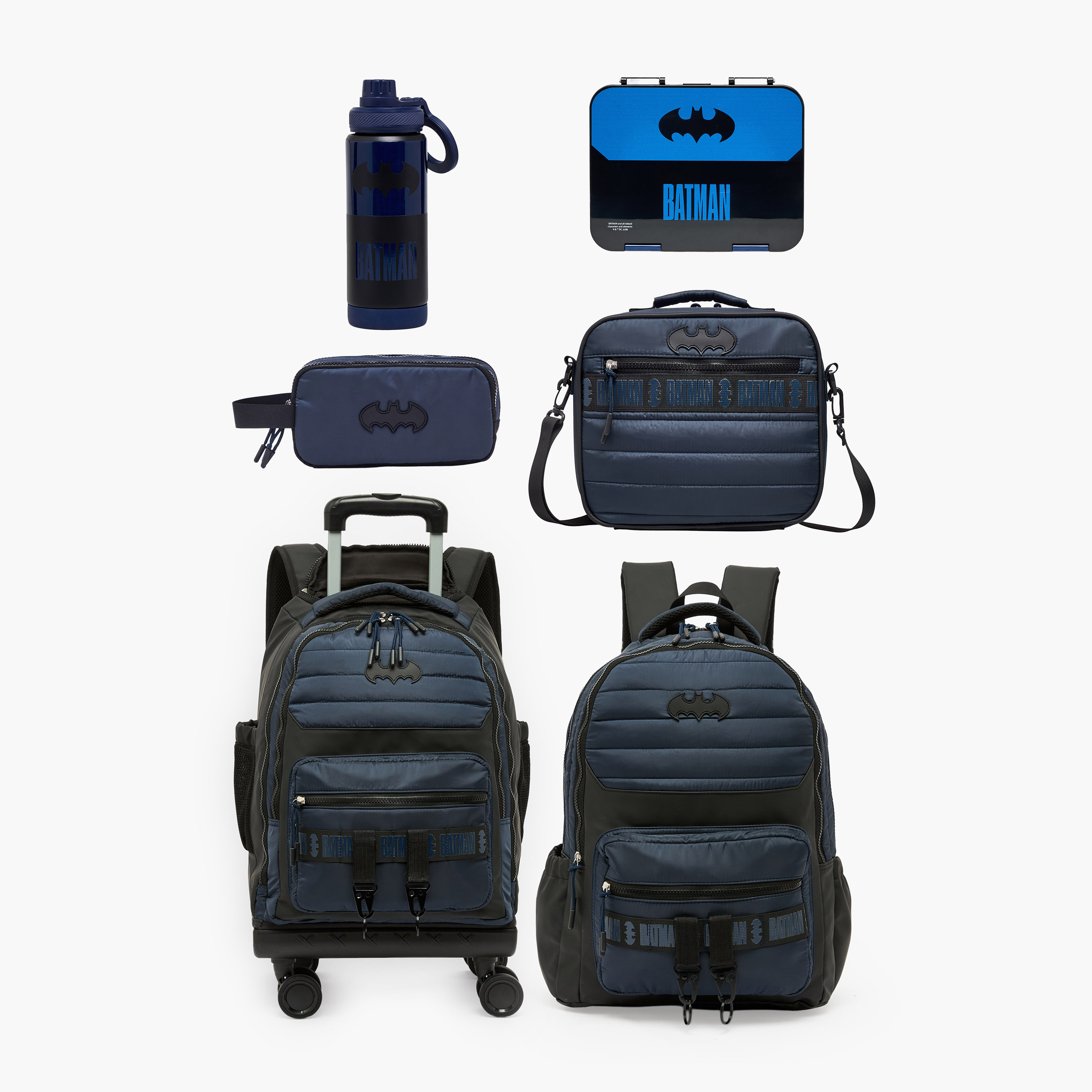 Batman Print Stainless Steel Water Bottle with Spout and Handle-school-waterbottles-image-9