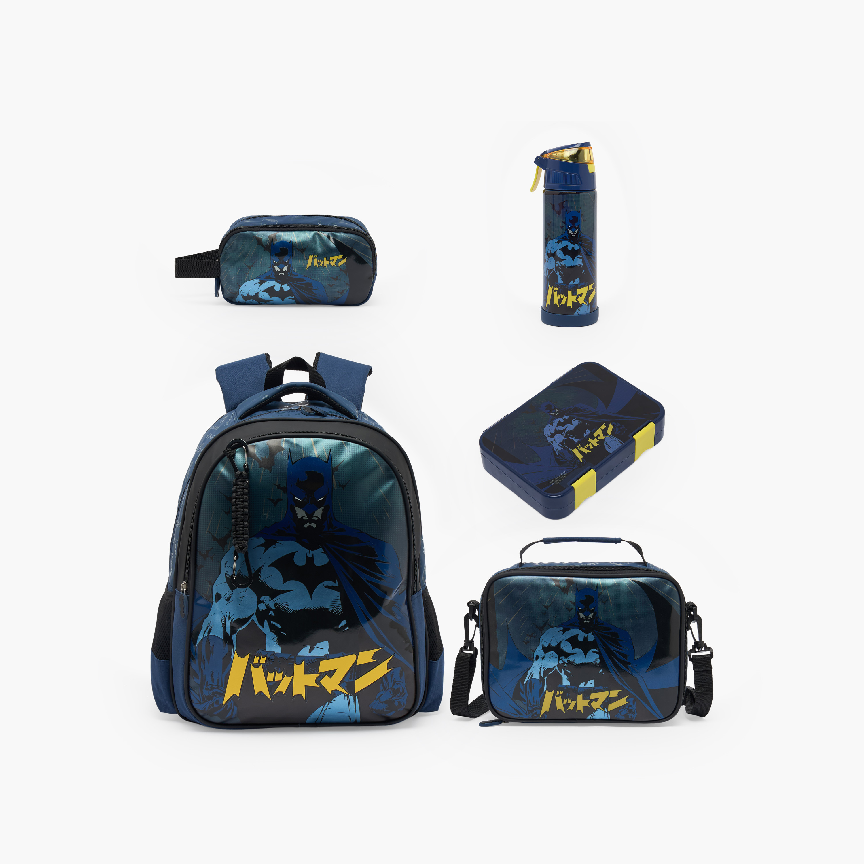 Batman Print Stainless Steel Water Bottle with Spout and Handle-school-waterbottles-image-10
