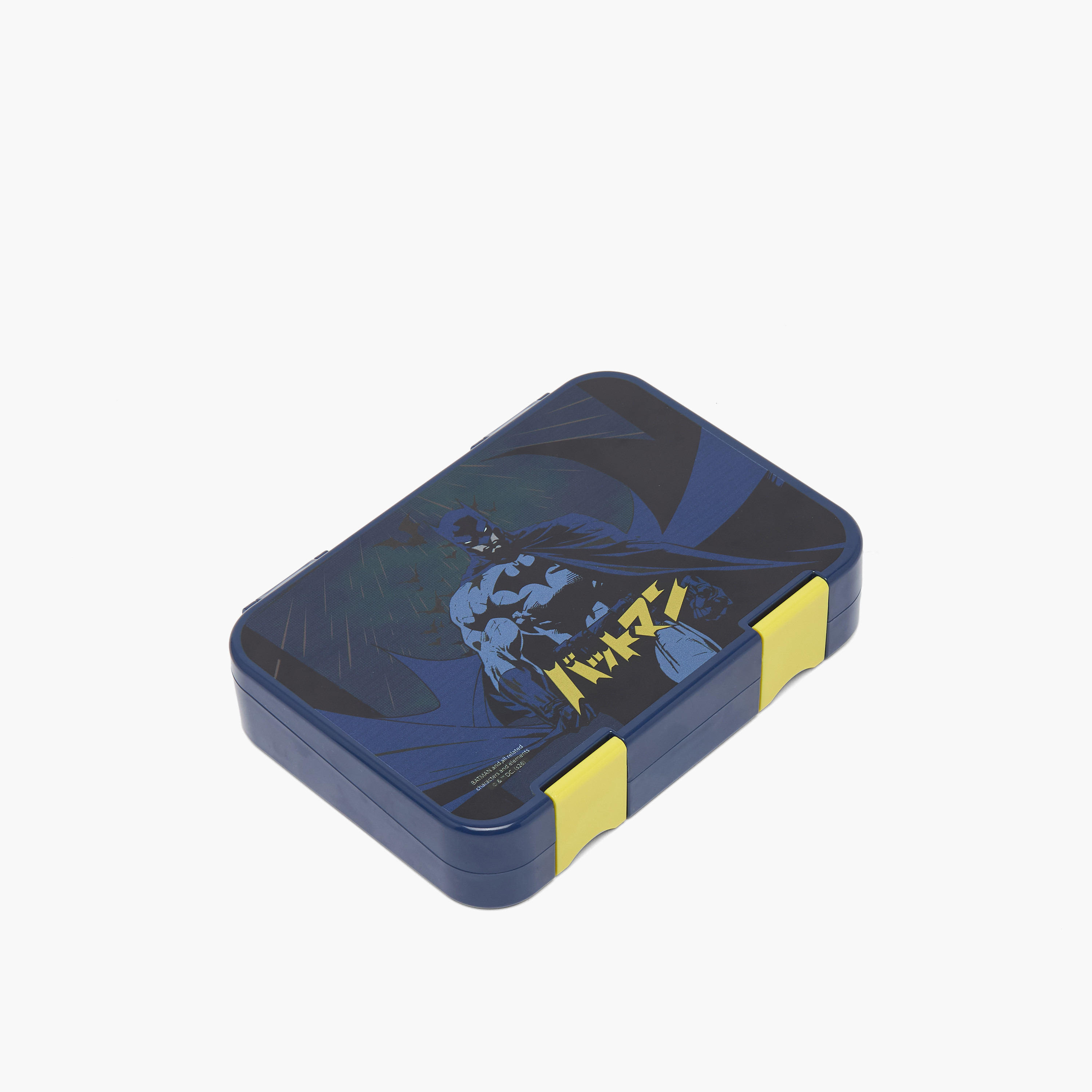 صندوق غداء بينتو بطبعات باتمان وبغطاء مزود بمشابك إغلاق للأولاد - 750 مل-school-lunchessentials-lunchboxes-image-1