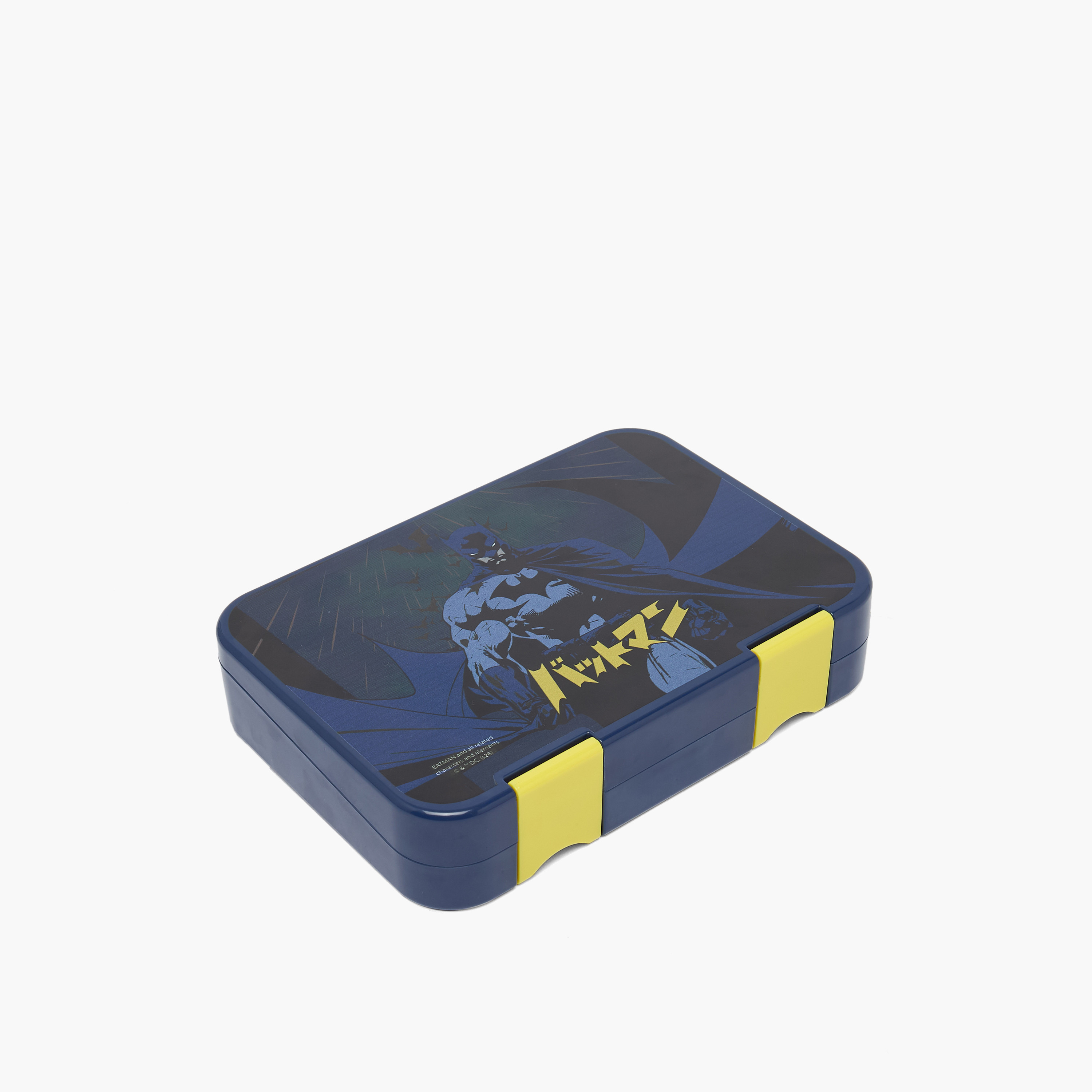 صندوق غداء بينتو بطبعات باتمان وبغطاء مزود بمشابك إغلاق للأولاد - 750 مل-school-lunchessentials-lunchboxes-image-11