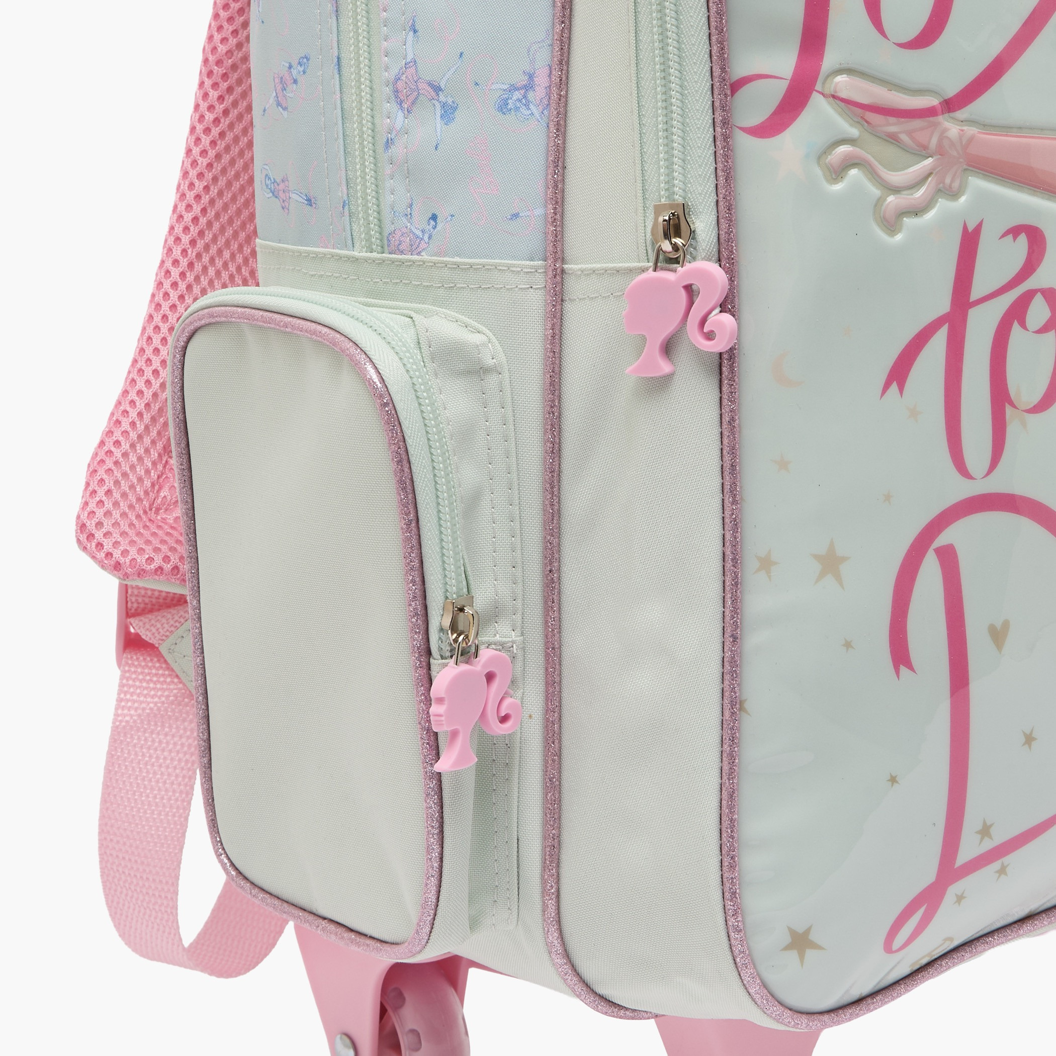 طقم شنطة ترولي مدرسية 3 قطع للبنات 5-8 سنوات مع شنطة غداء من باربي - 16 بوصة-school-bagsandbackpacks-trolleybags-image-7