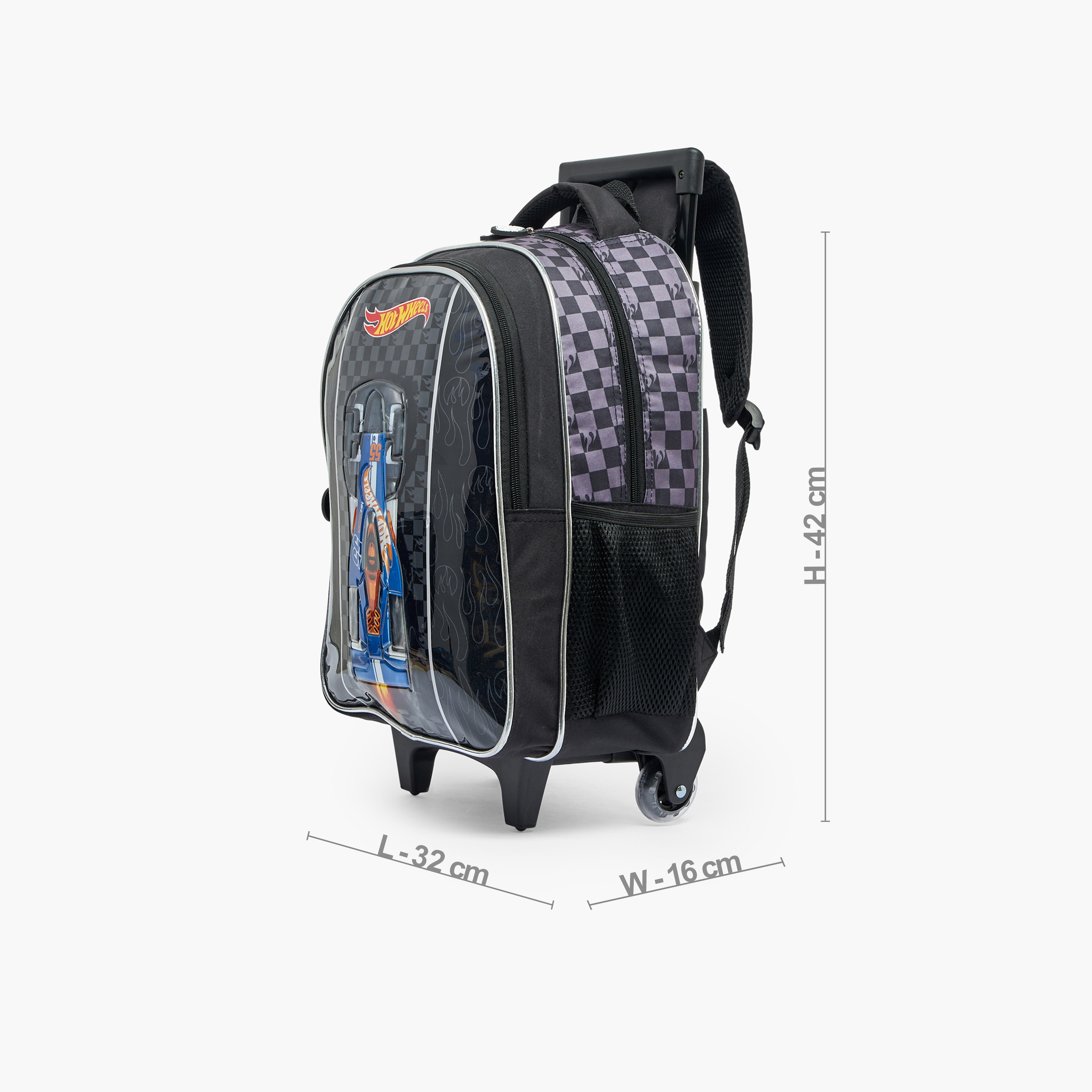 Hot Wheels 3-Piece School Trolley Bag Set for Boys 5-8 Years with Lunch Bag - 16 inches-school-bagsandbackpacks-trolleybags-image-8