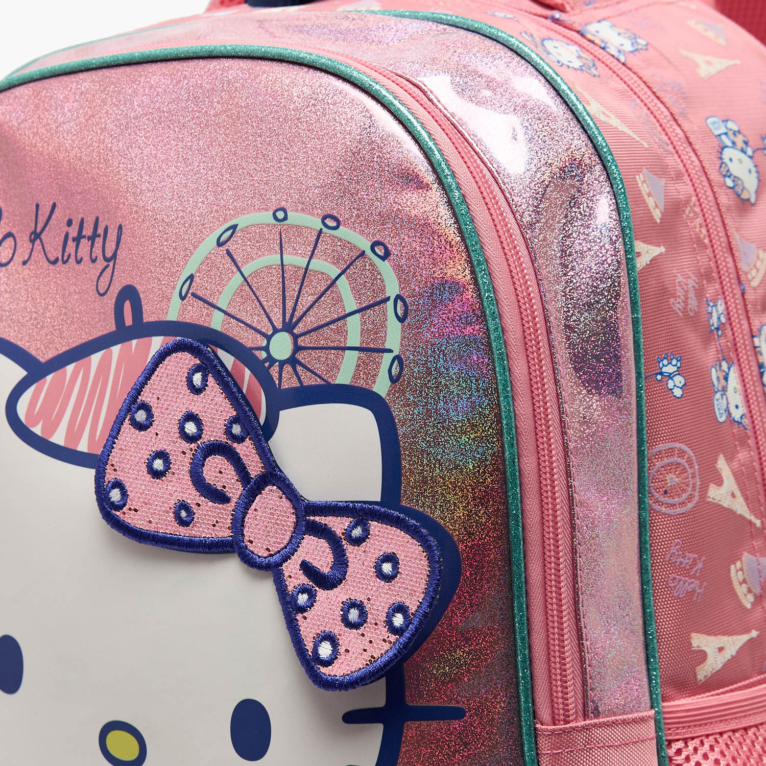 Sanrio Hello Kitty Print Trolley Bag for Girls 5-8 Years with Durable Wheels - 16 inches-school-bagsandbackpacks-trolleybags-image-6