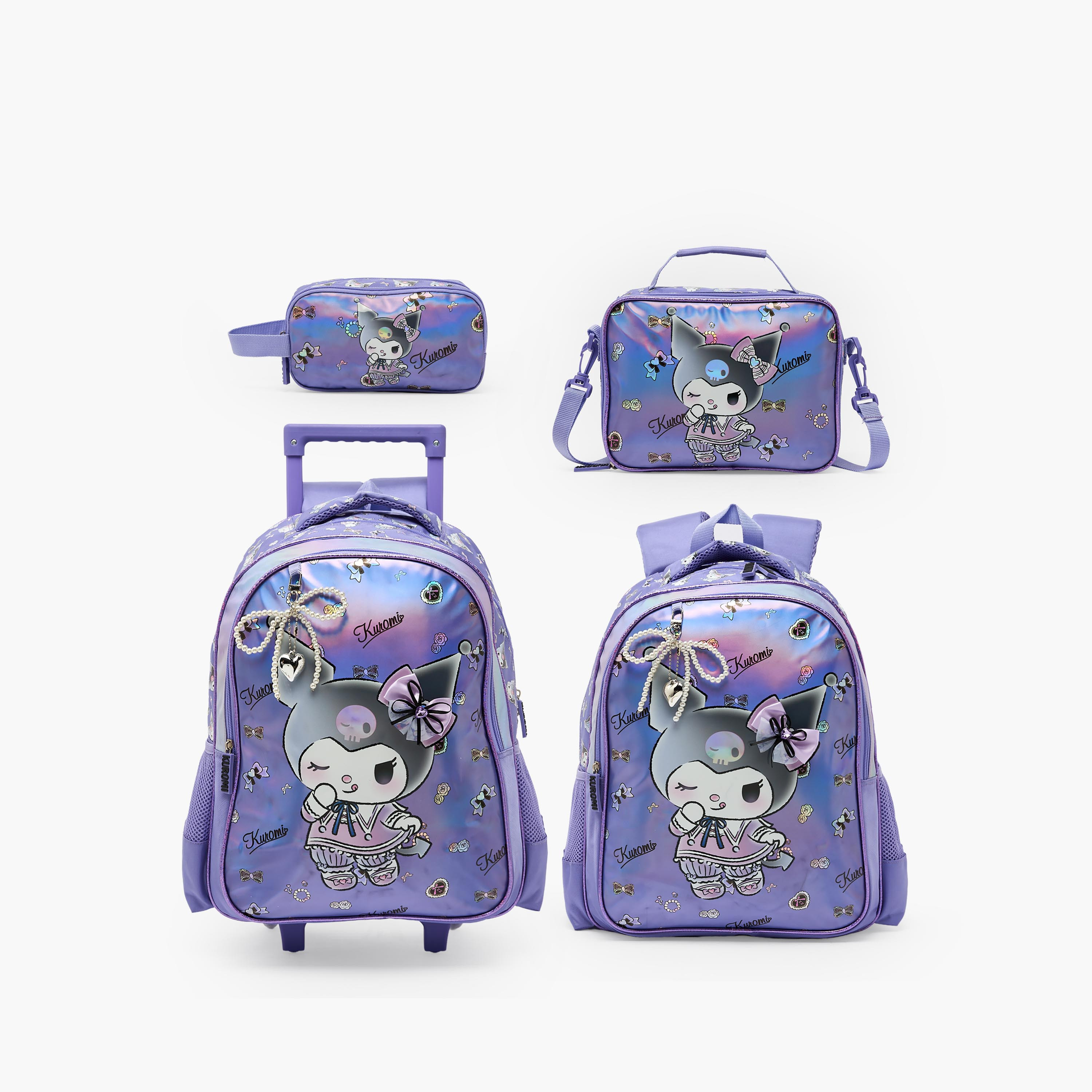 شنطة ظهر بطبعات كورومي للبنات 5-8 سنوات وقسم لابتوب من سانريو - 16 بوصة-school-bagsandbackpacks-backpacks-image-10