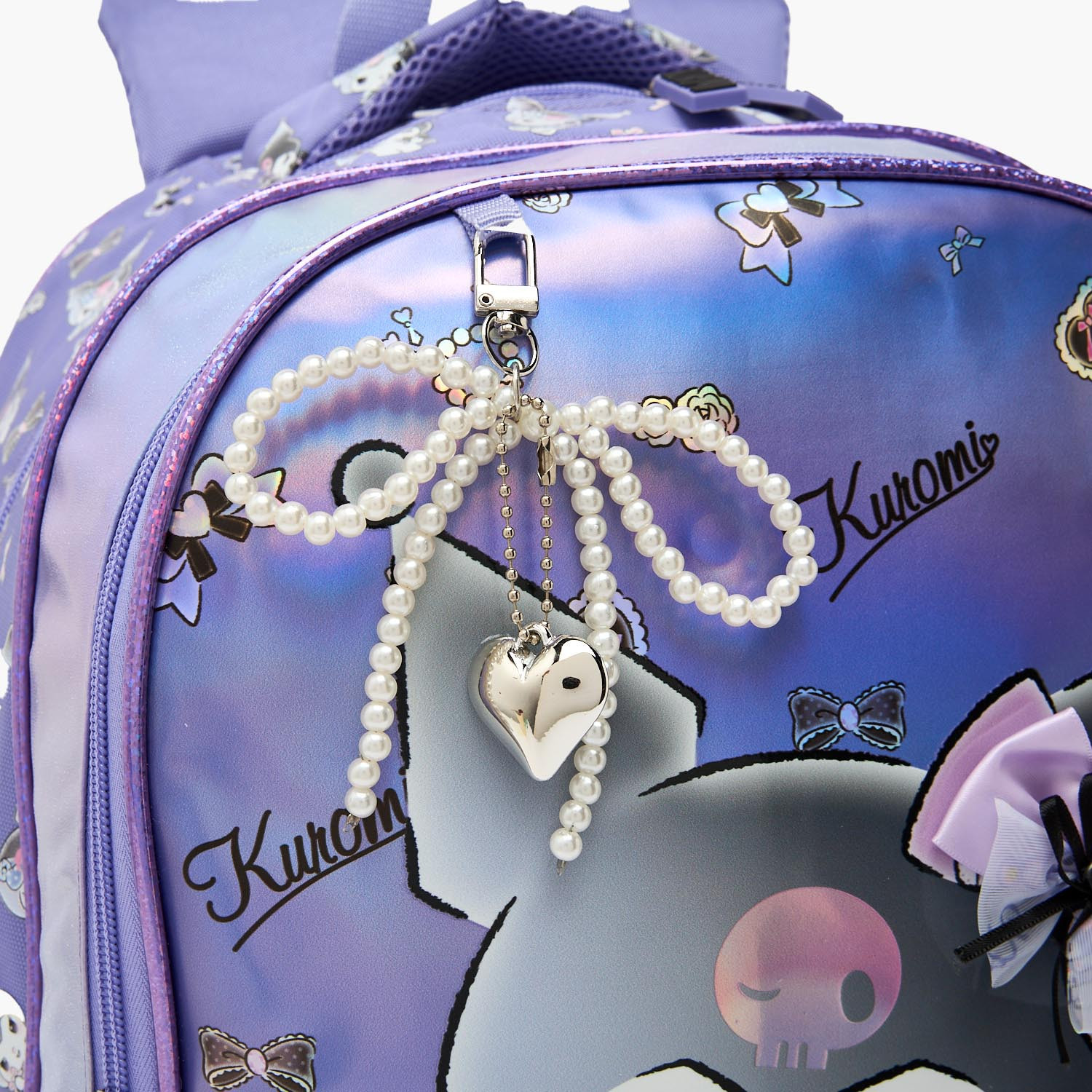شنطة ظهر بطبعات كورومي للبنات 5-8 سنوات وقسم لابتوب من سانريو - 16 بوصة-school-bagsandbackpacks-backpacks-image-5