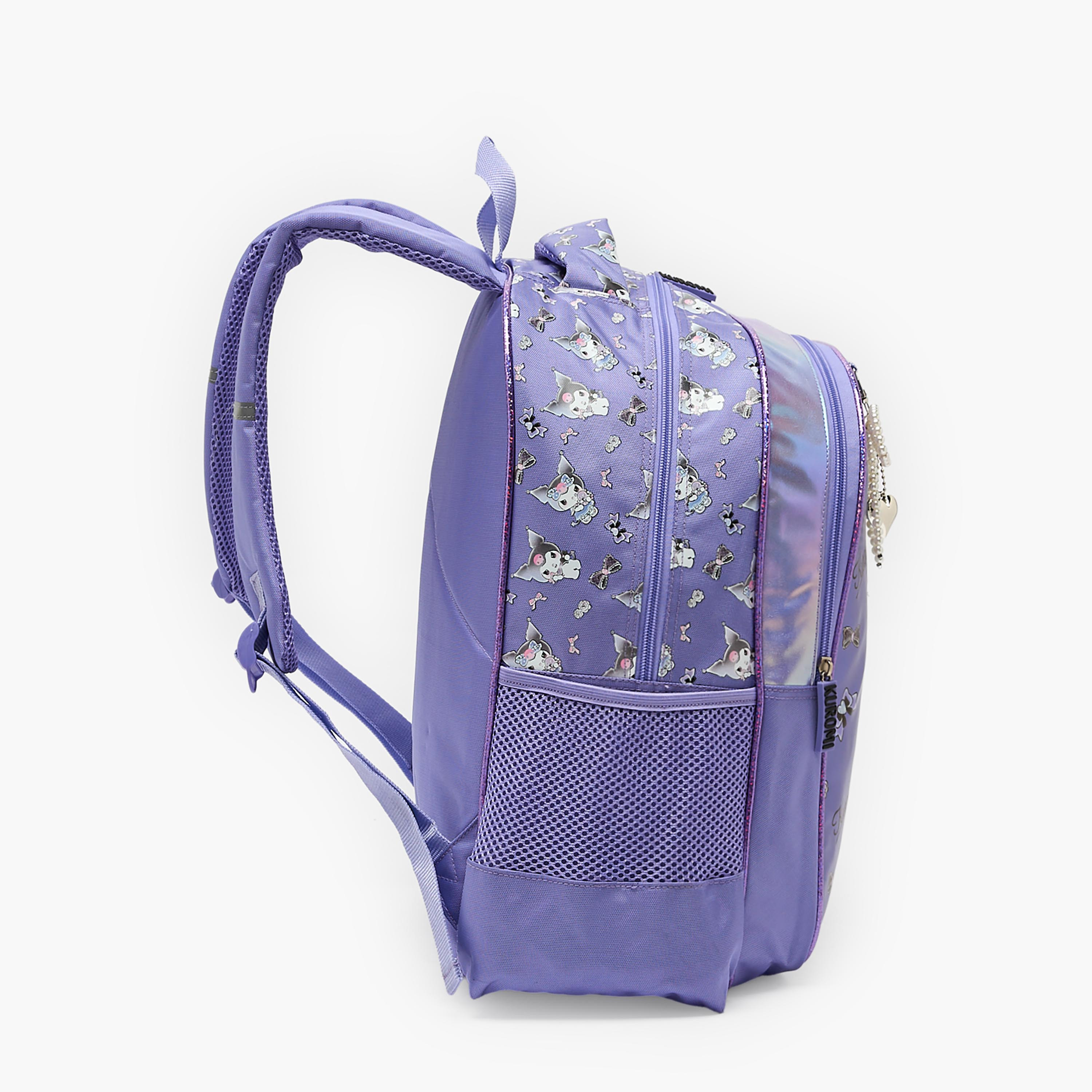 شنطة ظهر بطبعات كورومي للبنات 5-8 سنوات وقسم لابتوب من سانريو - 16 بوصة-school-bagsandbackpacks-backpacks-image-8