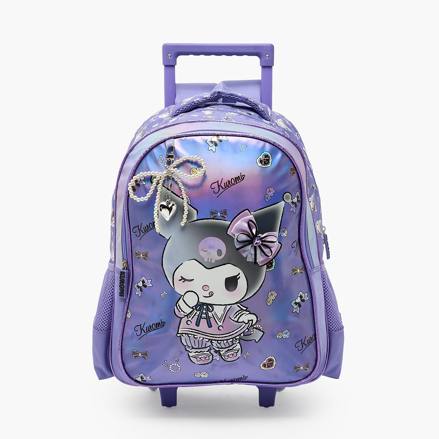 Sanrio Kuromi Print Trolley Bag for Girls 5-8 Years with Durable Wheels - 16 inches-school-bagsandbackpacks-trolleybags-image-1