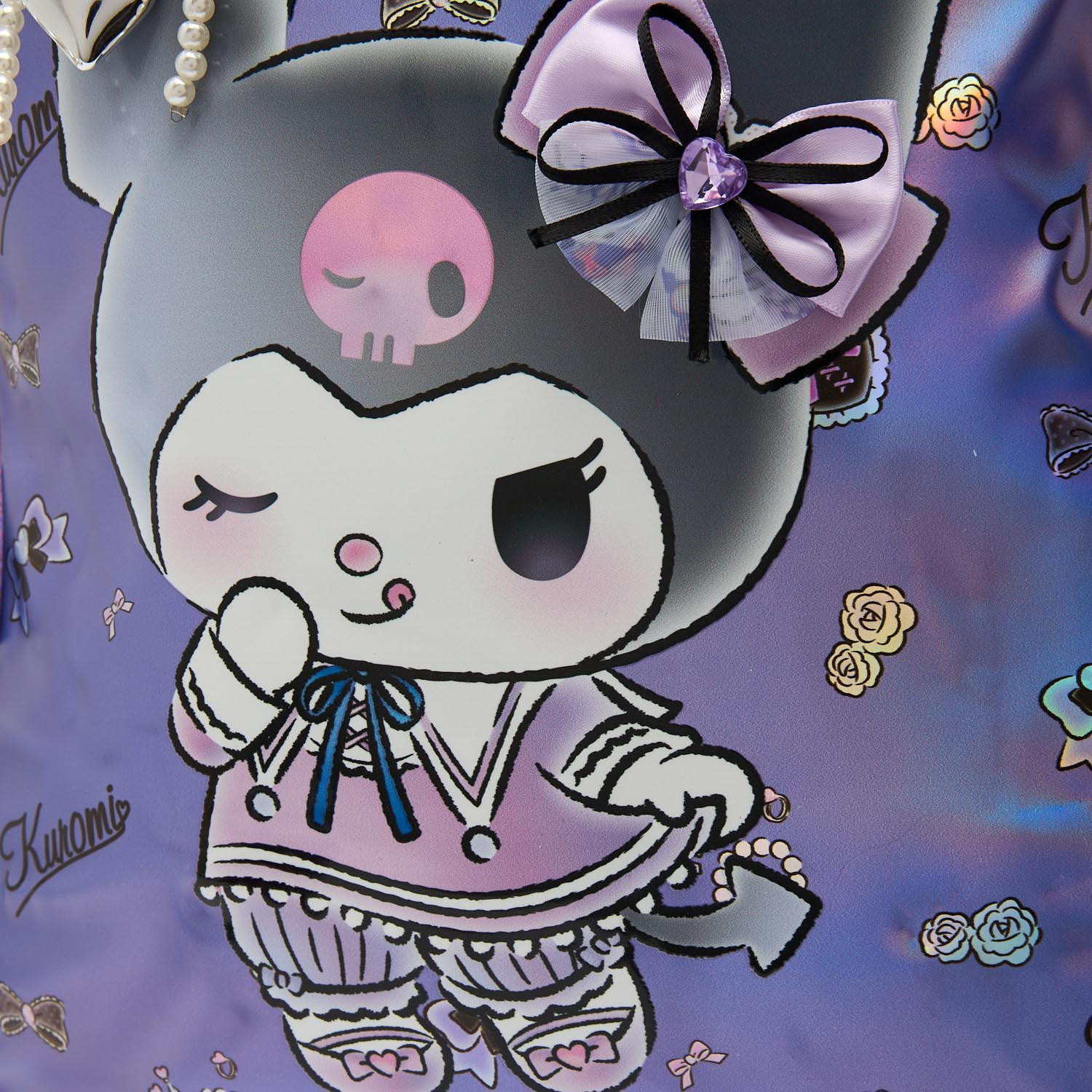 Sanrio Kuromi Print Trolley Bag for Girls 5-8 Years with Durable Wheels - 16 inches-school-bagsandbackpacks-trolleybags-image-4