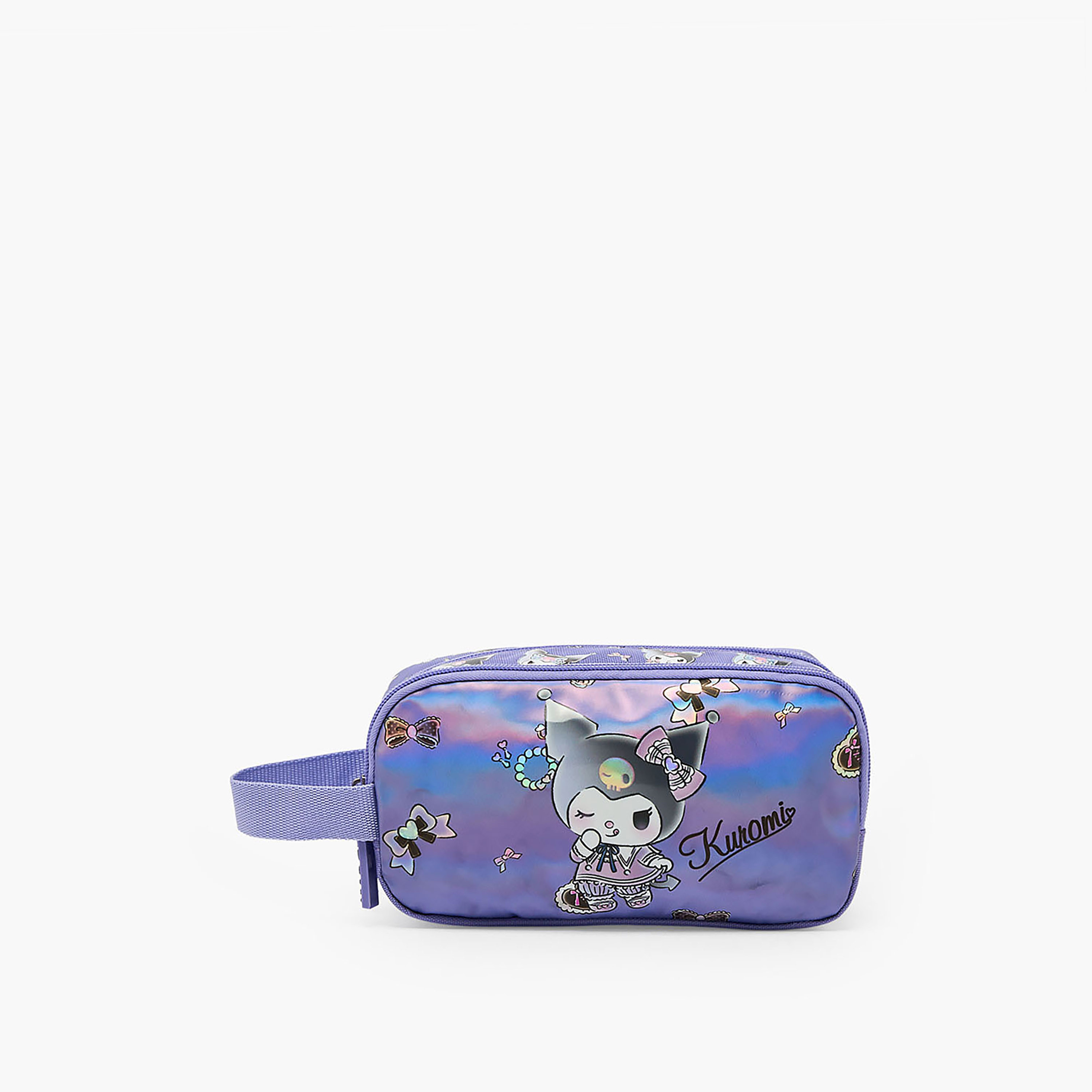 Sanrio Kuromi Print Pencil Pouch with Zip Closure-school-stationery-pencilcases-image-1