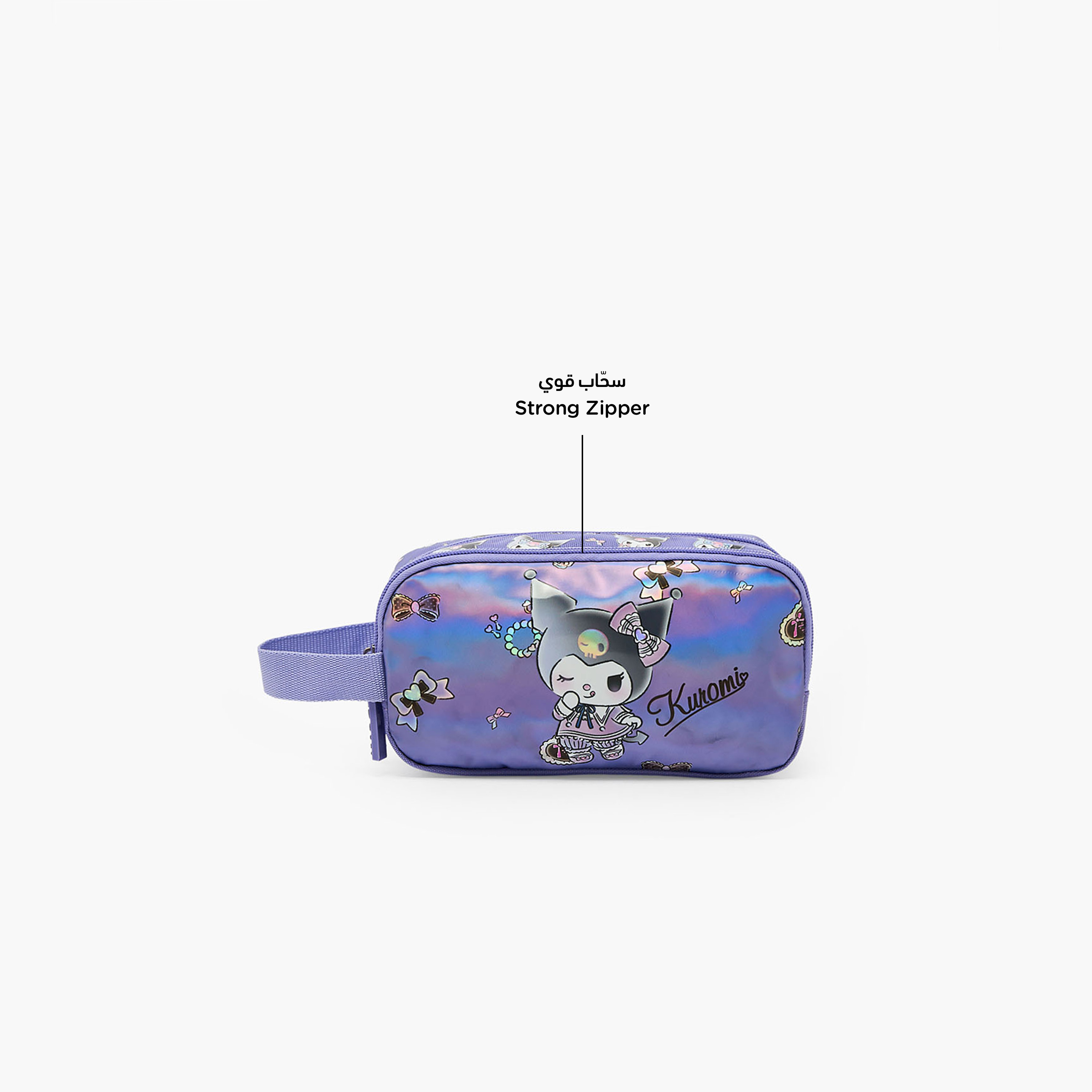 Sanrio Kuromi Print Pencil Pouch with Zip Closure-school-stationery-pencilcases-image-2