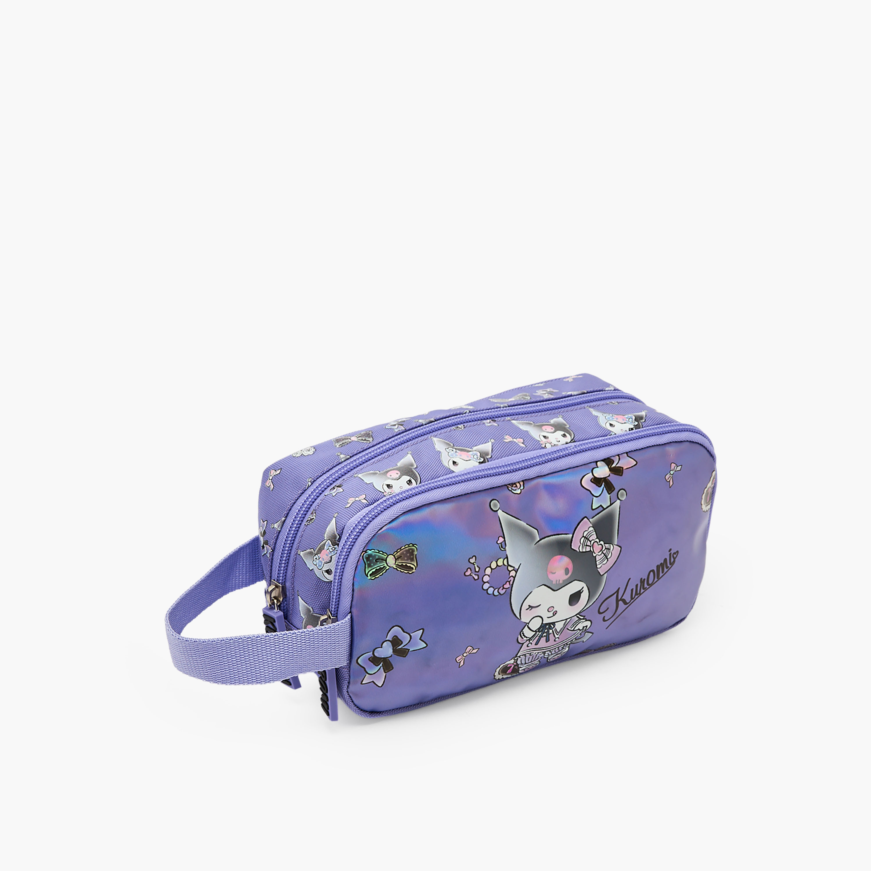 Sanrio Kuromi Print Pencil Pouch with Zip Closure-school-stationery-pencilcases-image-3