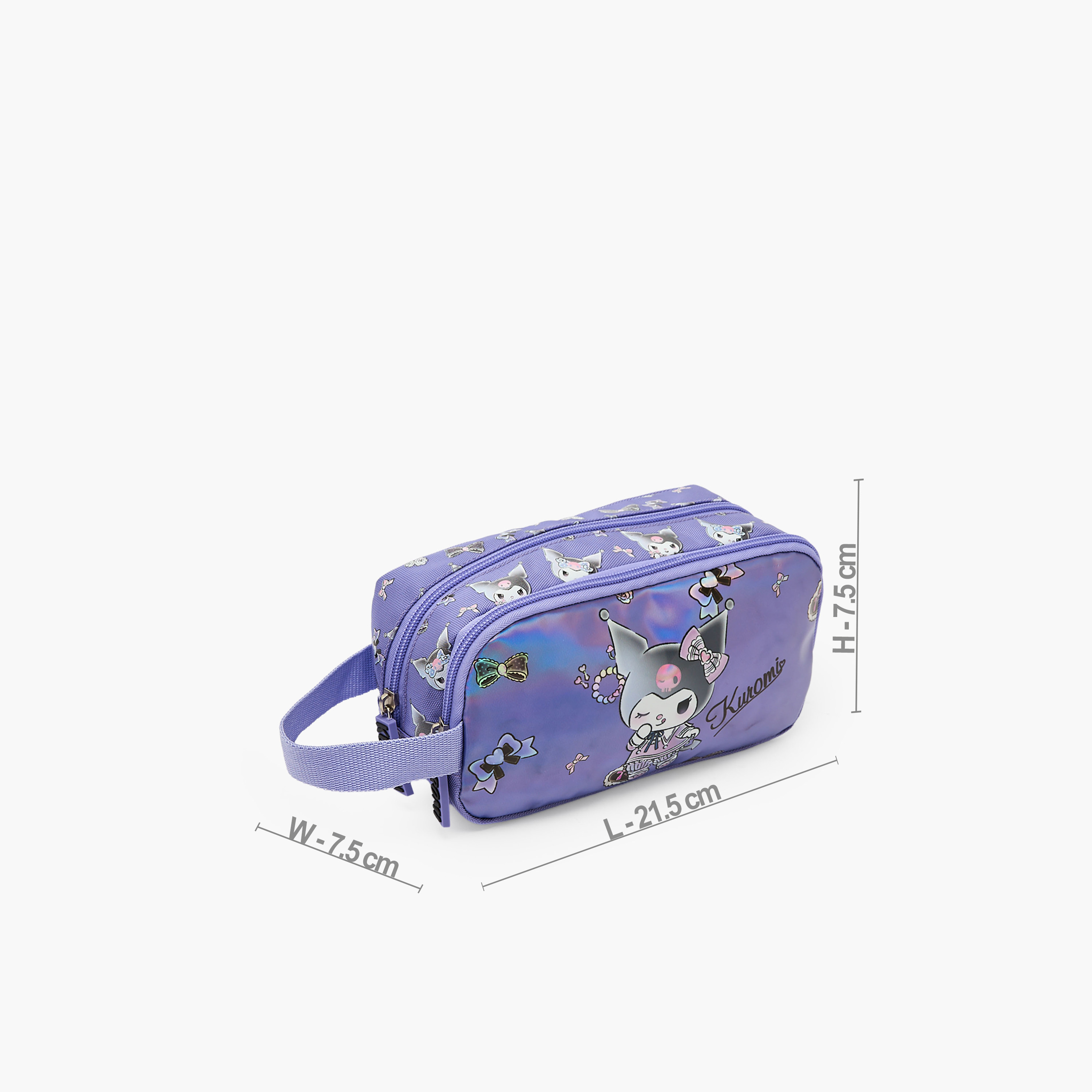 Sanrio Kuromi Print Pencil Pouch with Zip Closure-school-stationery-pencilcases-image-4