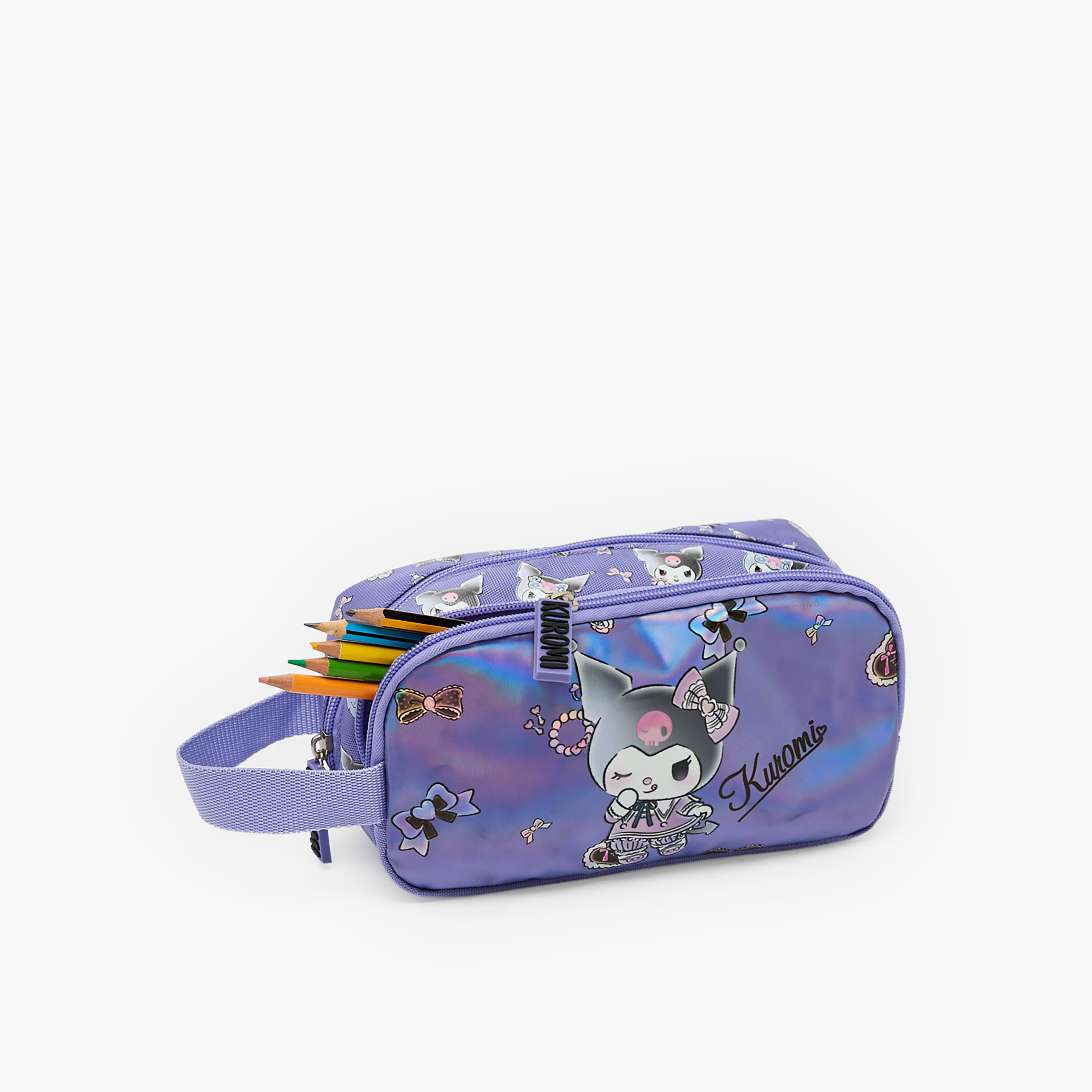 Sanrio Kuromi Print Pencil Pouch with Zip Closure-school-stationery-pencilcases-image-7