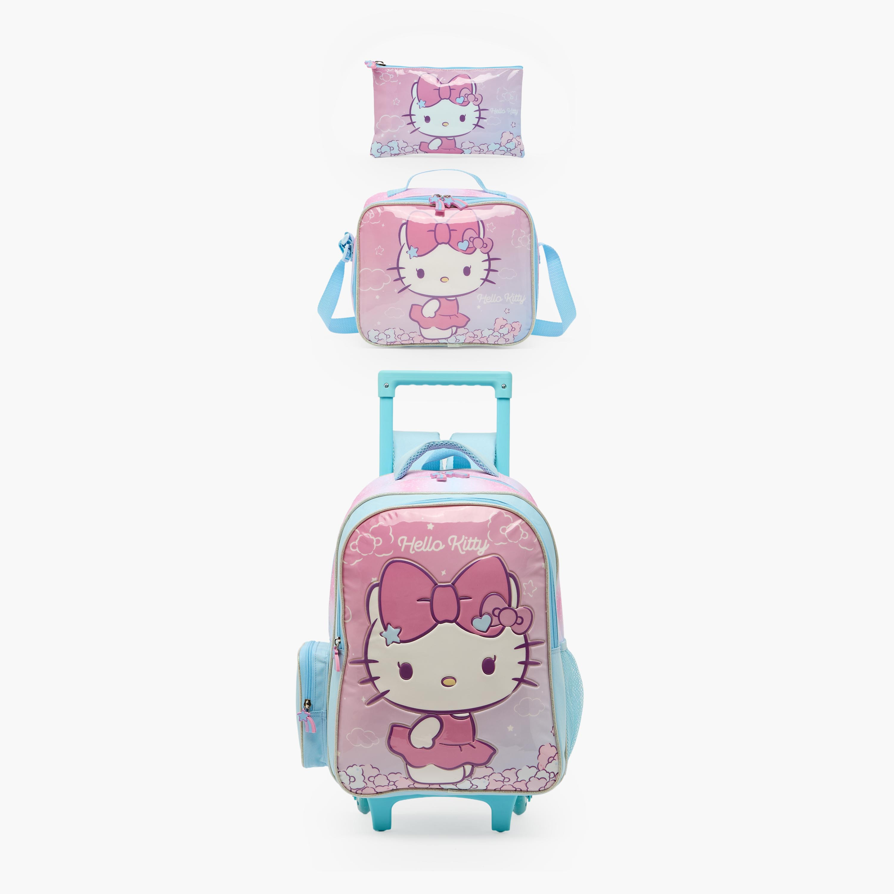 Sanrio Hello Kitty 3-Piece School Trolley Bag Set for Girls 5-8 Years with Lunch Bag - 16 inches-school-bagsandbackpacks-trolleybags-image-1