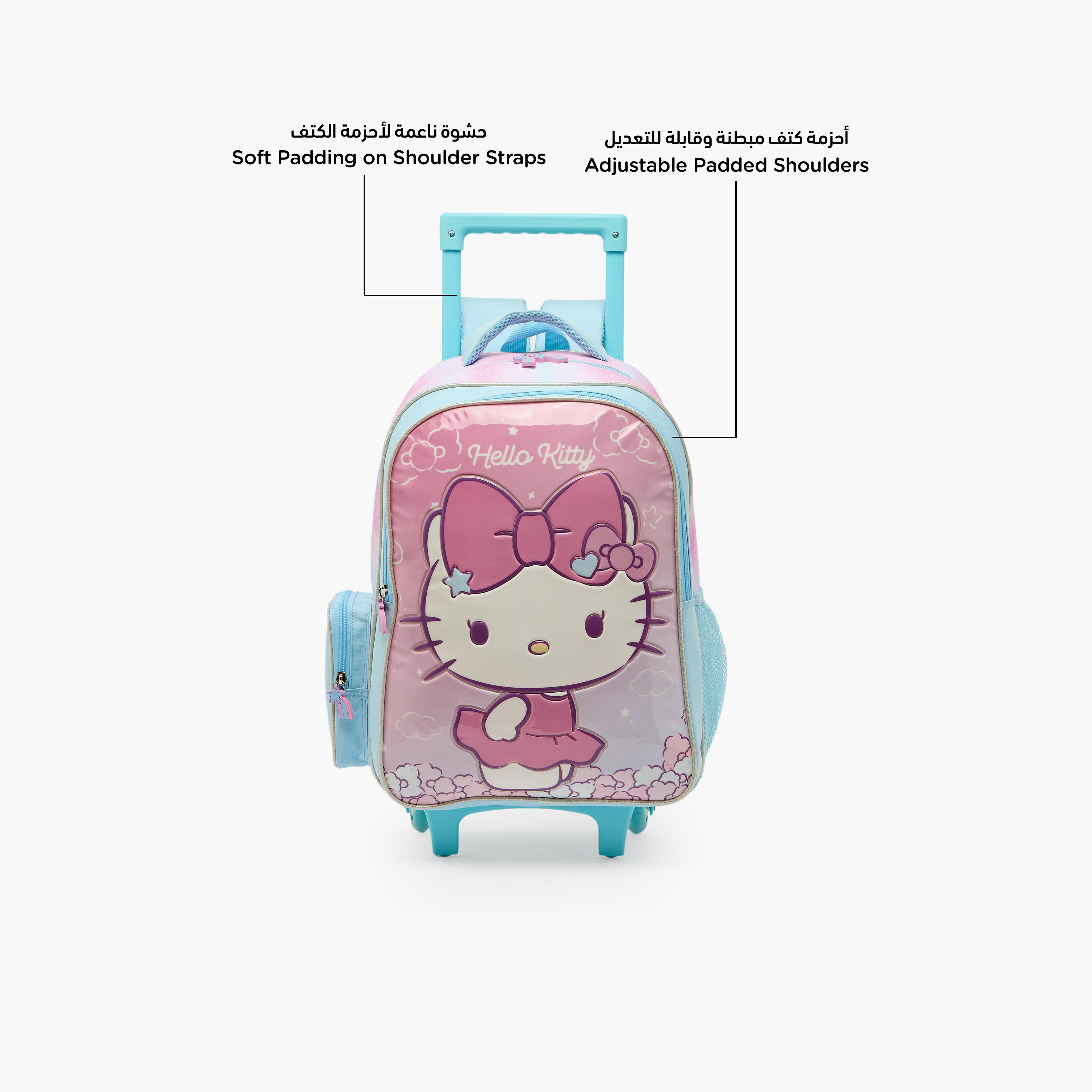 Sanrio Hello Kitty 3-Piece School Trolley Bag Set for Girls 5-8 Years with Lunch Bag - 16 inches-school-bagsandbackpacks-trolleybags-image-2