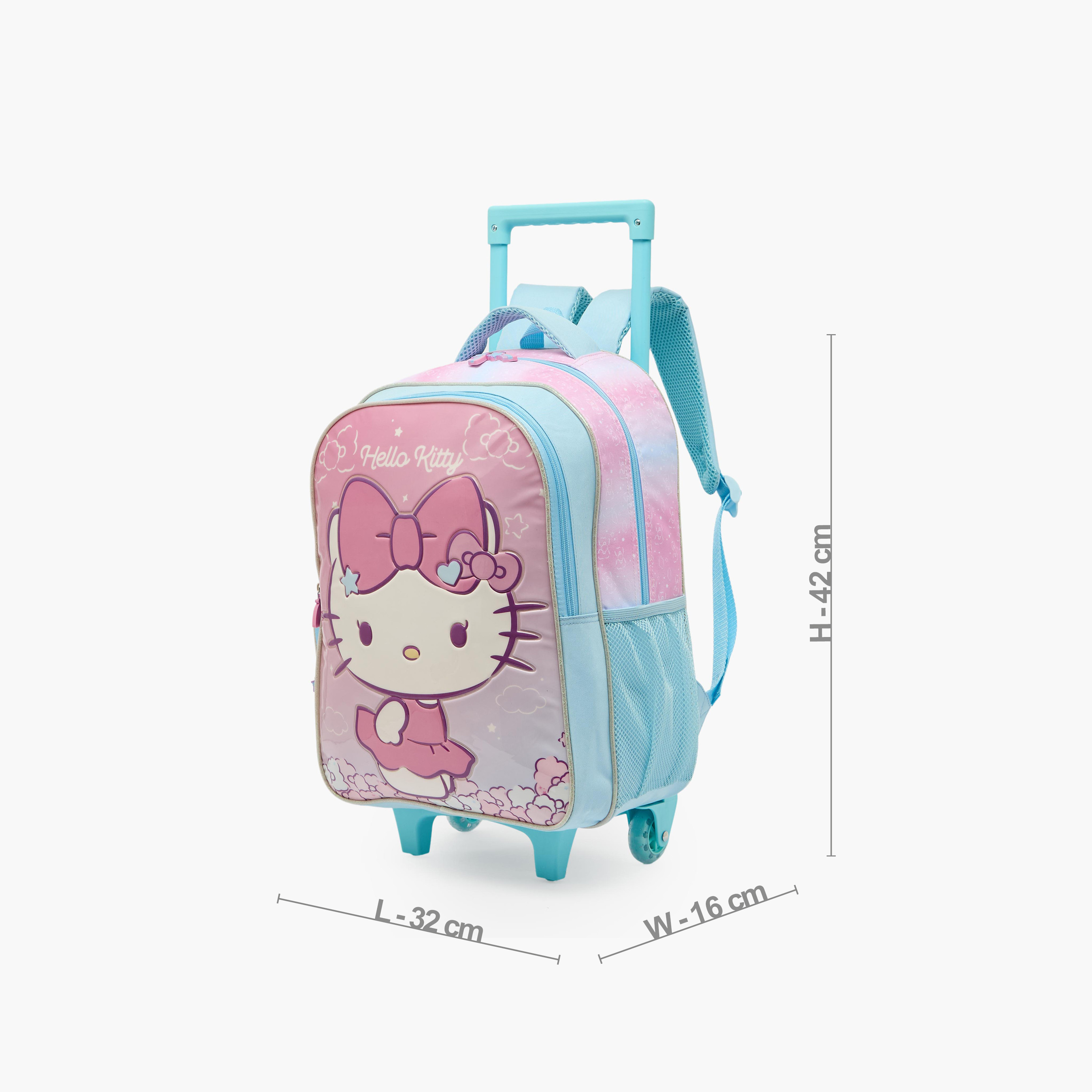 Sanrio Hello Kitty 3-Piece School Trolley Bag Set for Girls 5-8 Years with Lunch Bag - 16 inches-school-bagsandbackpacks-trolleybags-image-8