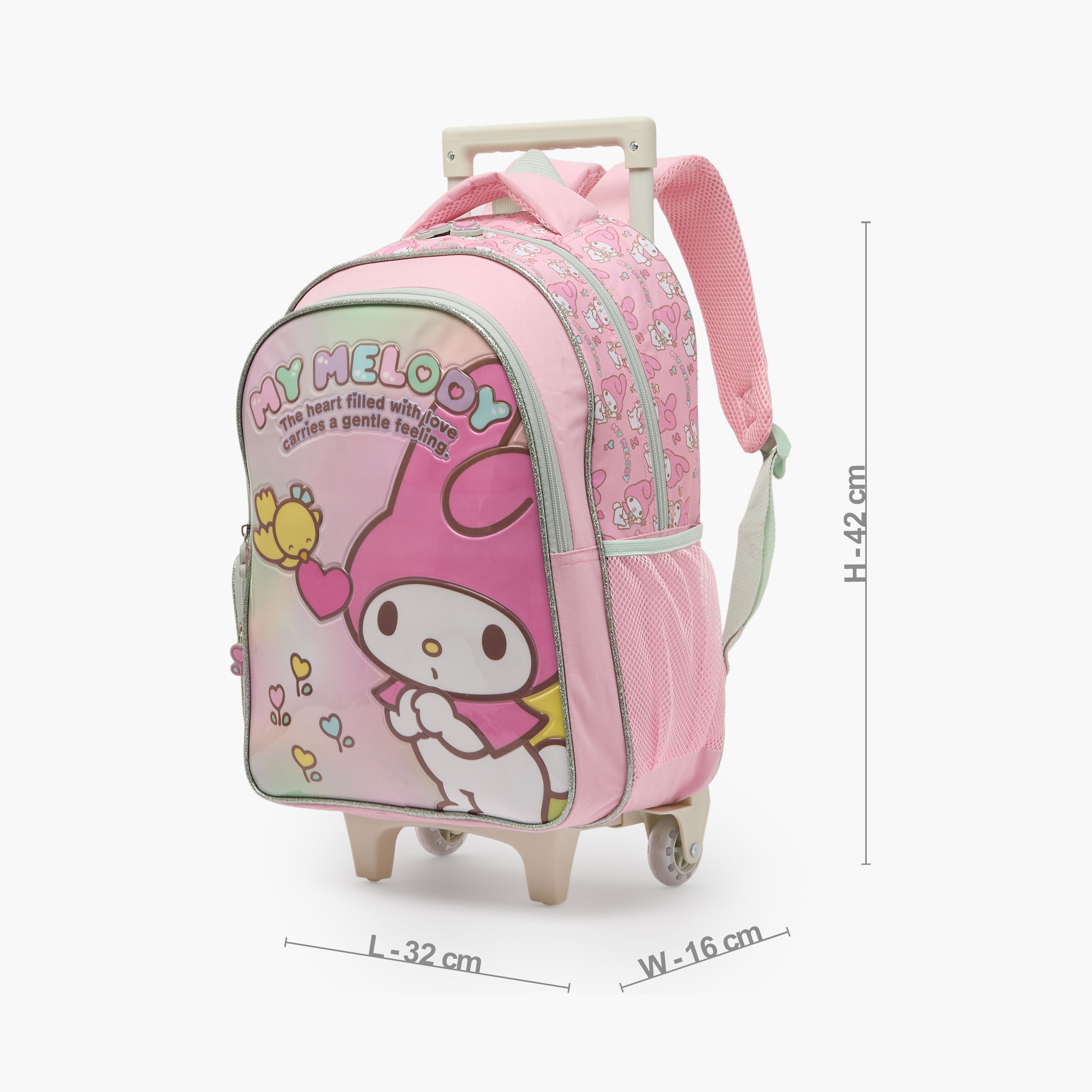 طقم شنطة ترولي بطبعة ماي ميلودي من 5-8 سنة مع شنطة غذاء للبنات - 3 قطع - 16 بوصة-school-bagsandbackpacks-trolleybags-image-9