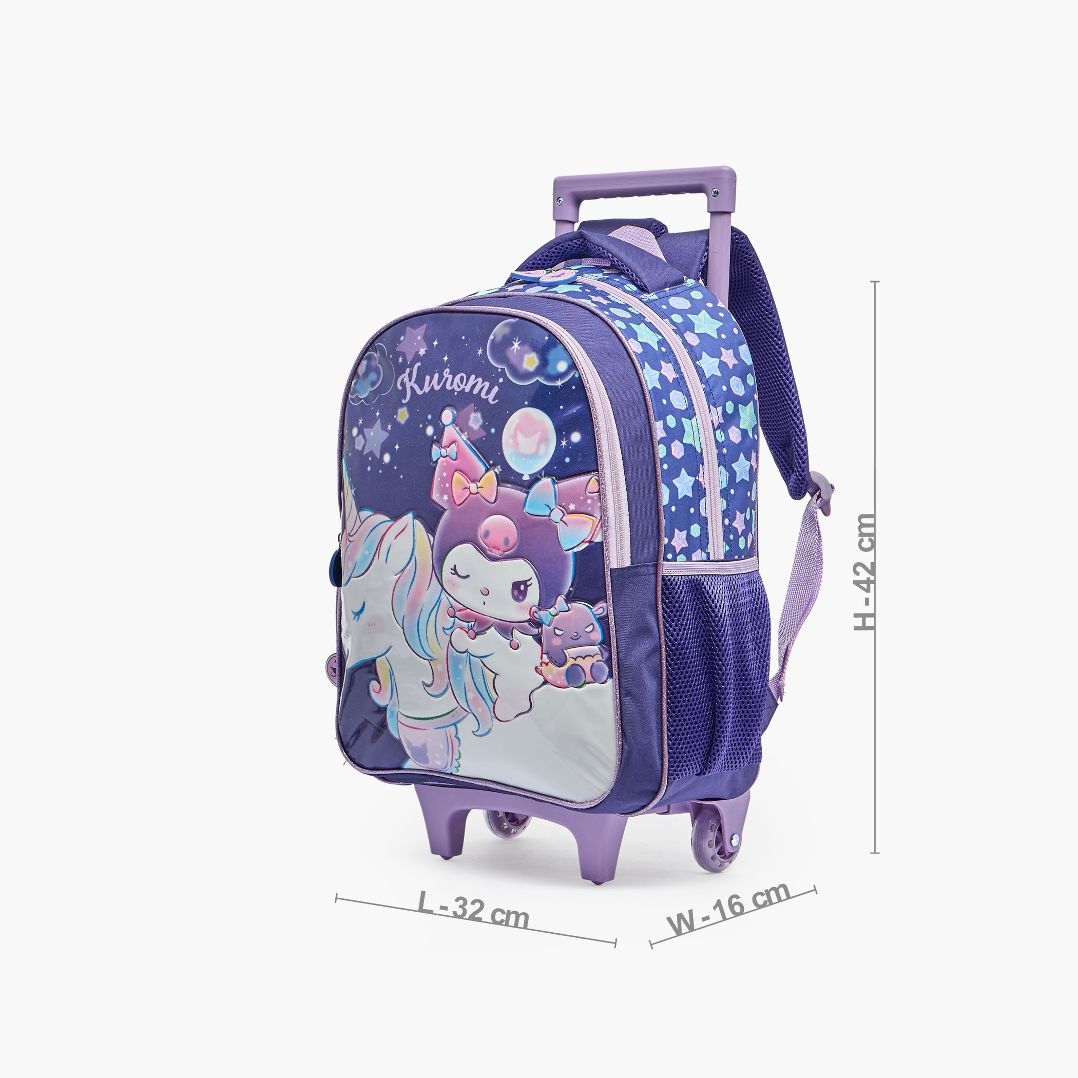 طقم شنطة ترولي مدرسية 3 قطع للبنات 5-8 سنوات مع شنطة غداء من كورومي - 16 بوصة-school-bagsandbackpacks-trolleybags-image-8