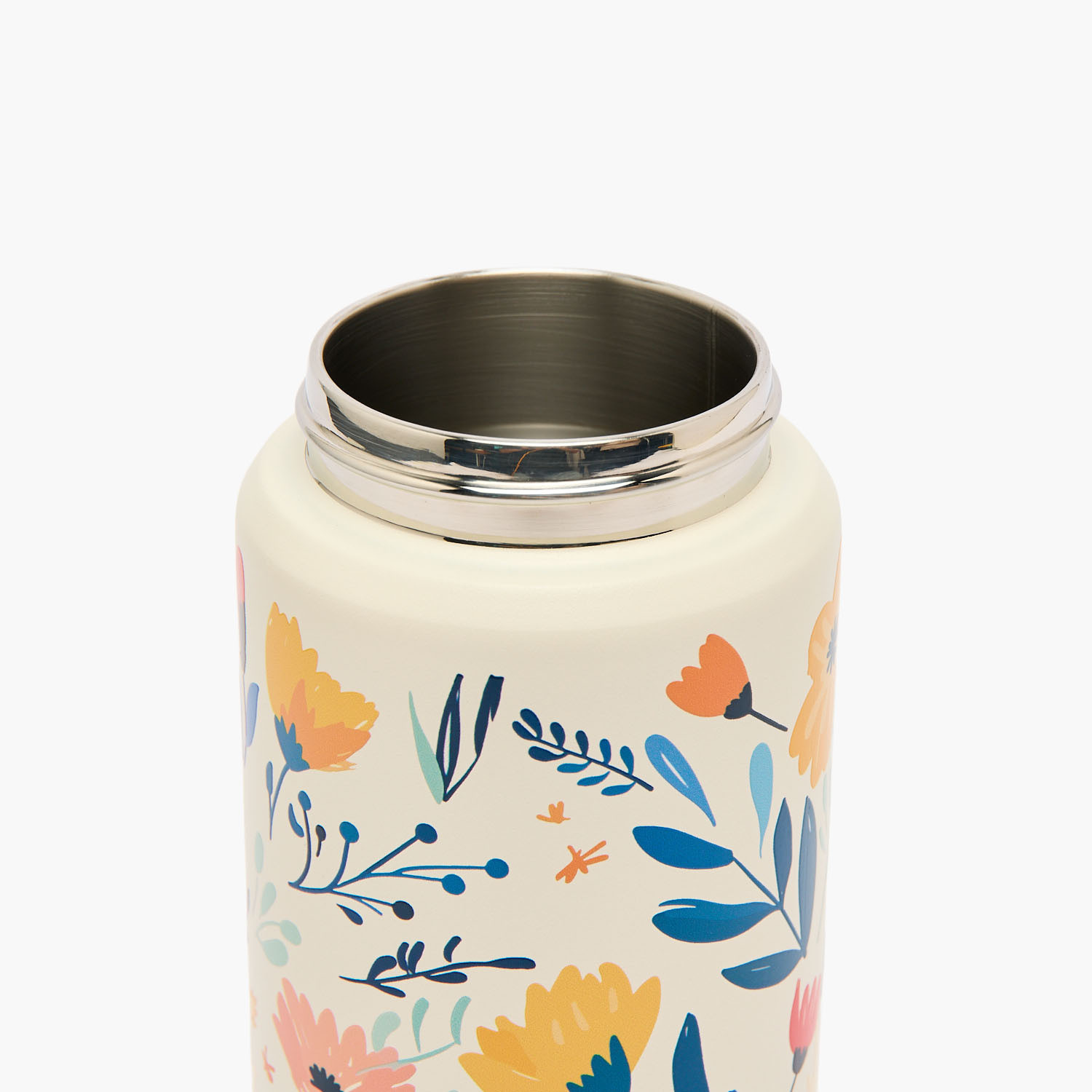 Juniors Floral Print Stainless Steel Water Bottle with Spout and Straw-school-waterbottles-image-8
