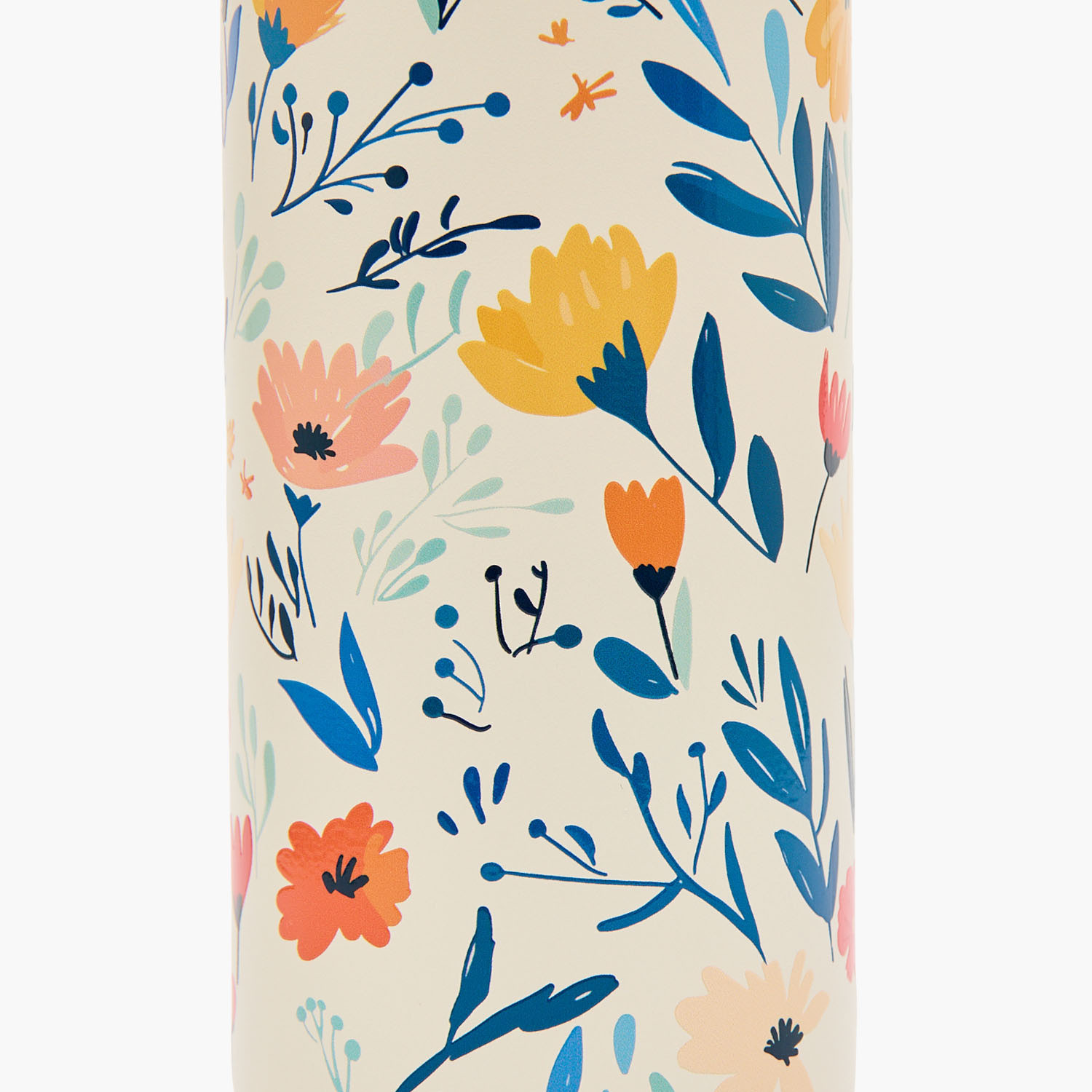 Juniors Floral Print Stainless Steel Water Bottle with Spout and Straw-school-waterbottles-image-9