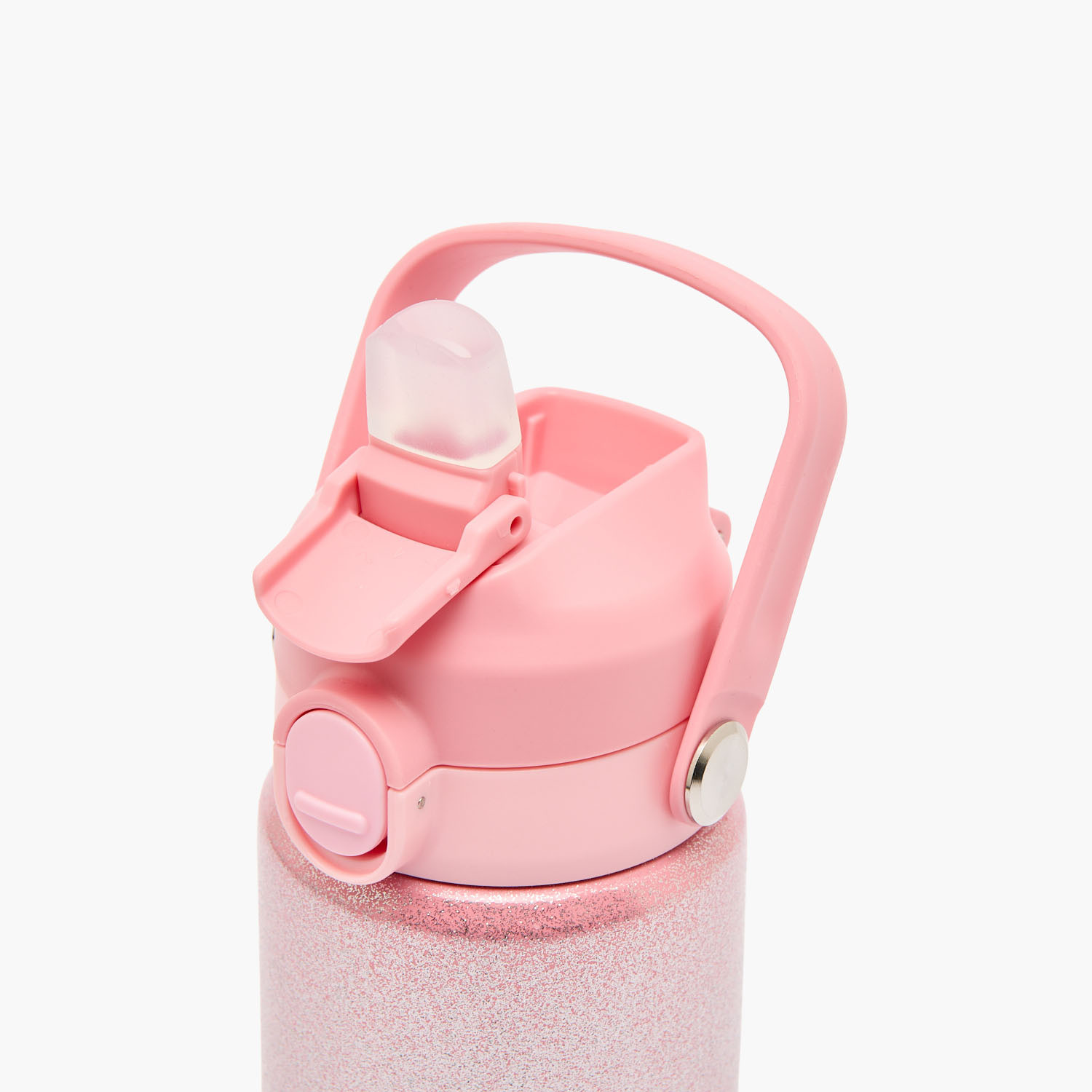 Juniors Glitter Embellished Stainless Steel Water Bottle with Spout and Straw-school-waterbottles-image-6