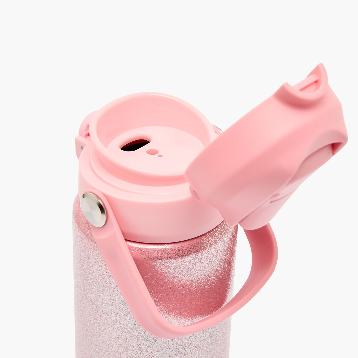 Juniors Glitter Embellished Stainless Steel Water Bottle with Spout and Straw-school-waterbottles-image-7