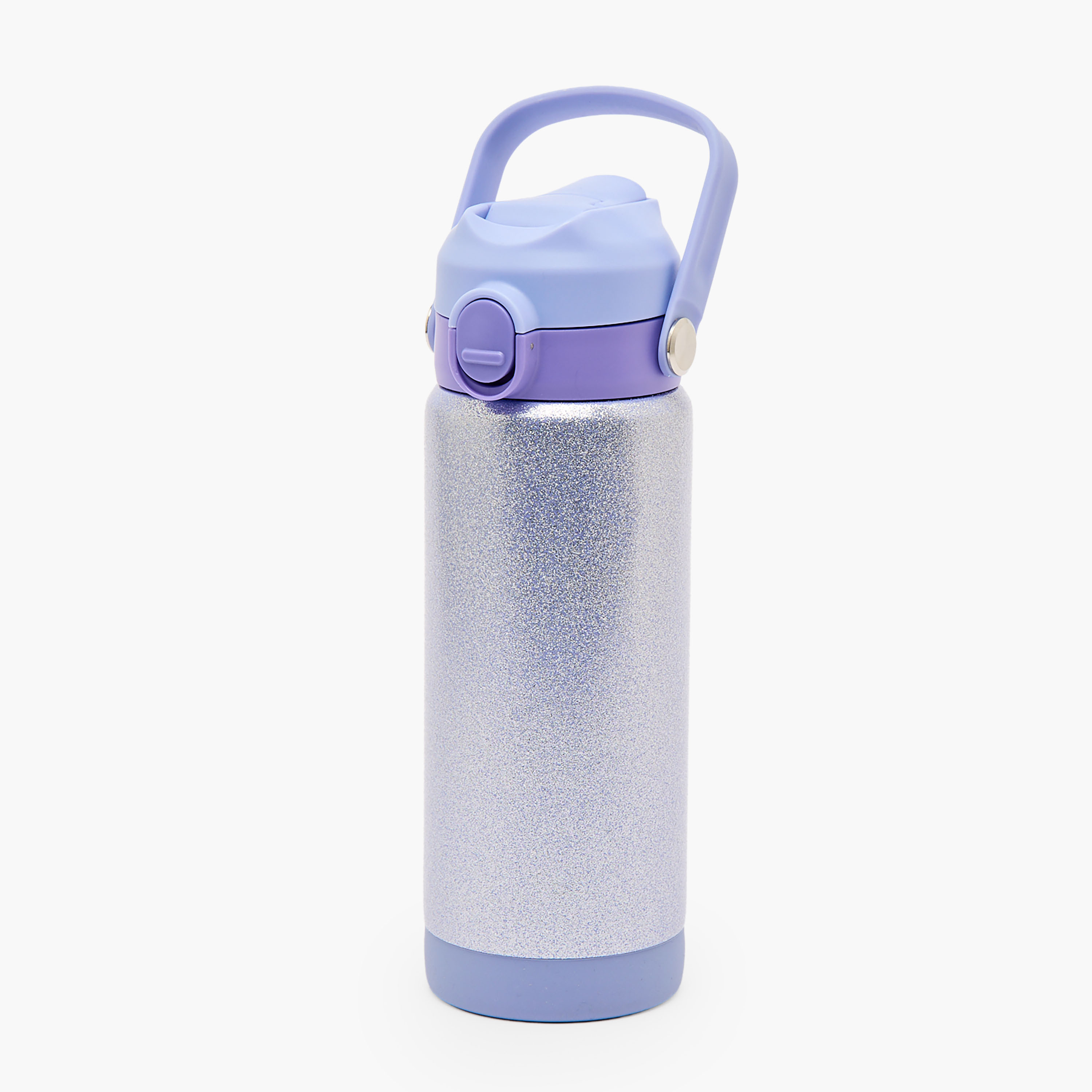 قارورة مياه ستانليس ستيل بفوهة وقشة وزينة جليتر من جونيورز-school-waterbottles-image-1