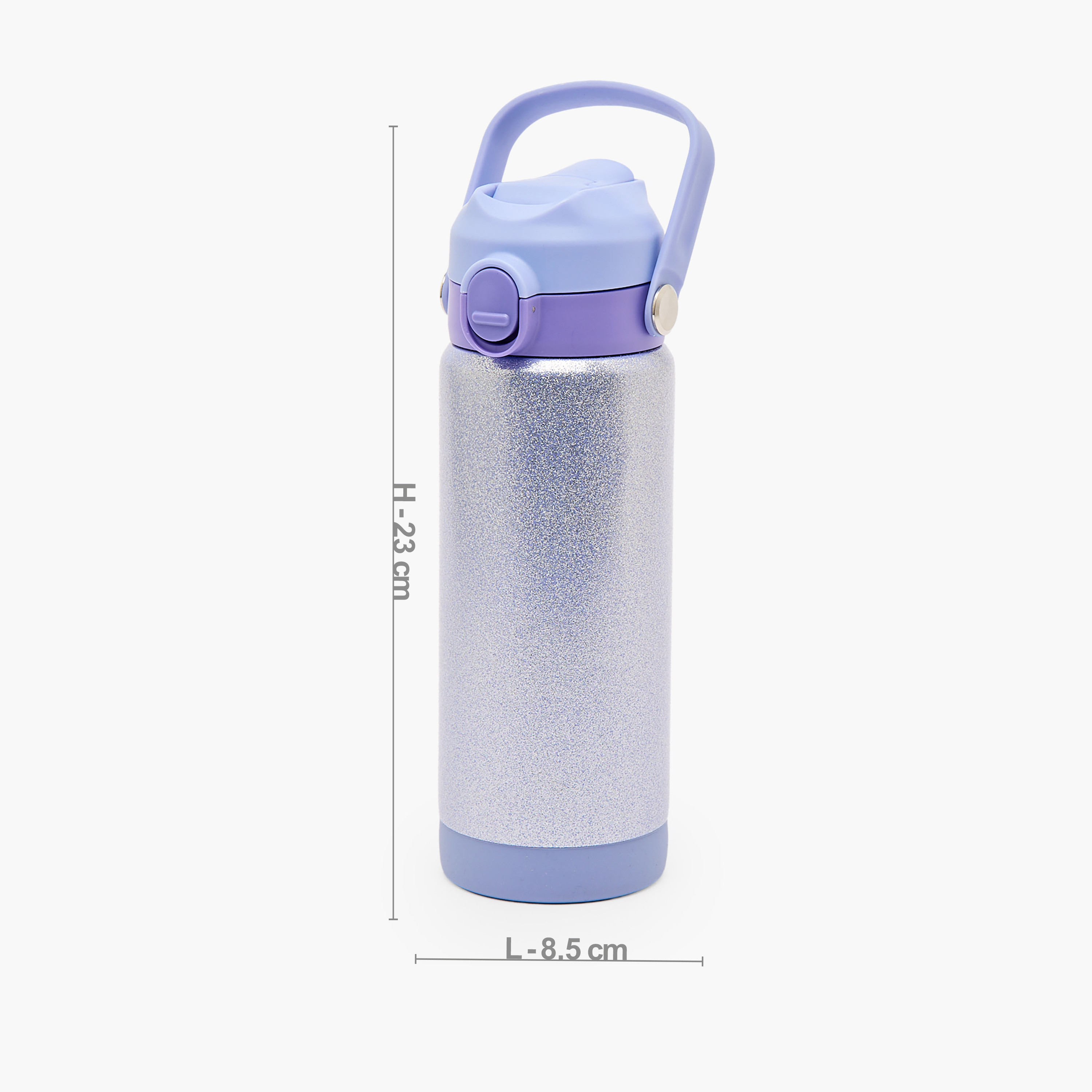قارورة مياه ستانليس ستيل بفوهة وقشة وزينة جليتر من جونيورز-school-waterbottles-image-4