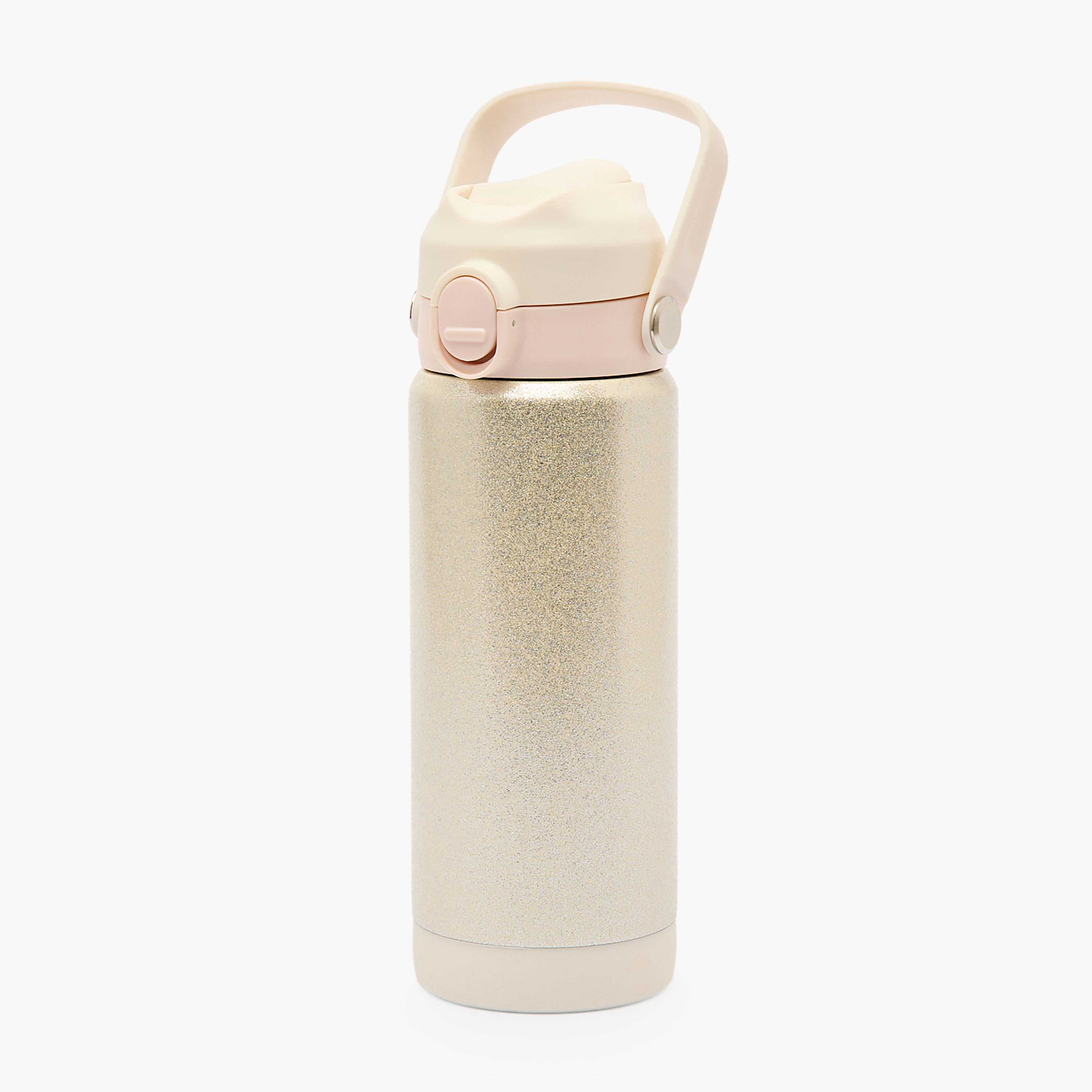 Juniors Glitter Embellished Stainless Steel Water Bottle with Spout and Straw-school-waterbottles-image-1