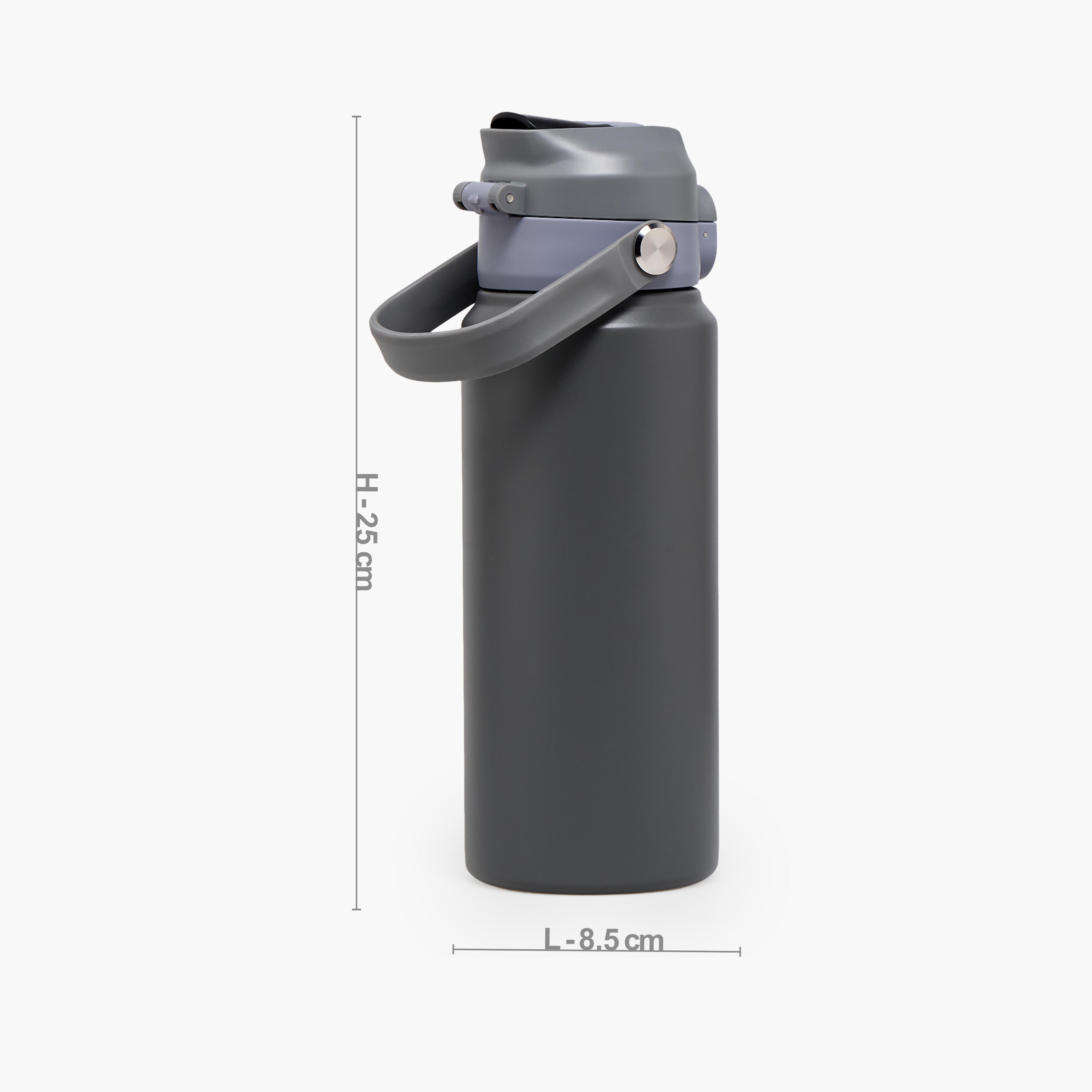 Juniors Solid Stainless Steel Water Bottle with Flip Spout and Handle-school-waterbottles-image-3