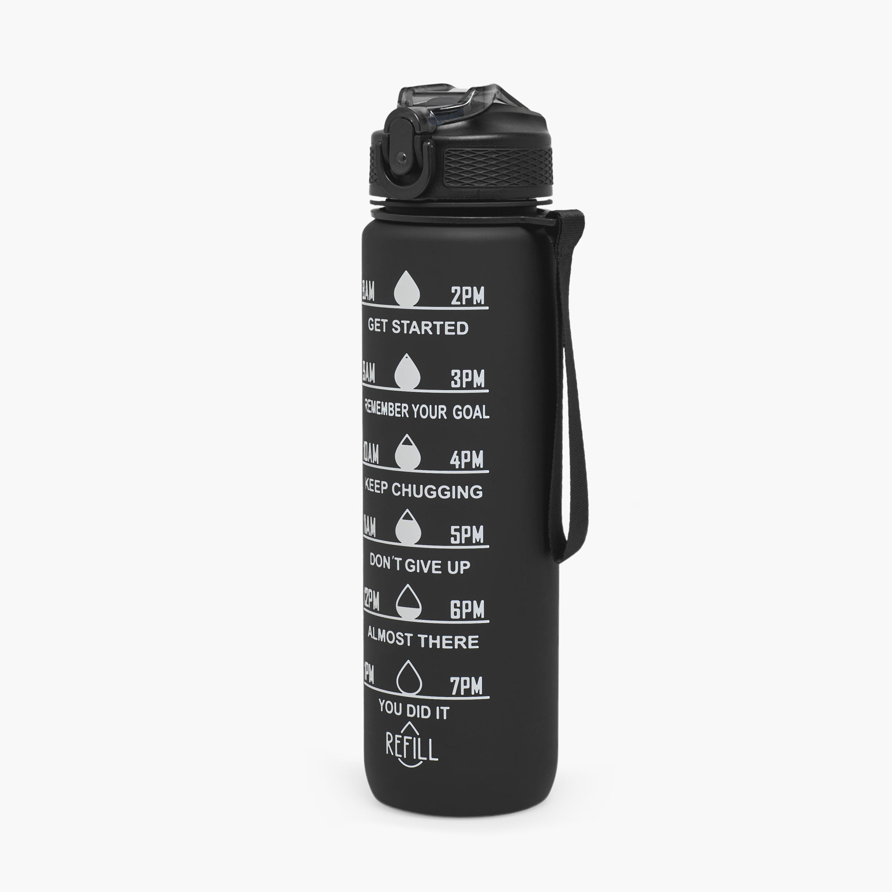 Juniors Time Marker Print Water Bottle with Spout and Push Button Lid - 900 ml-school-waterbottles-image-1