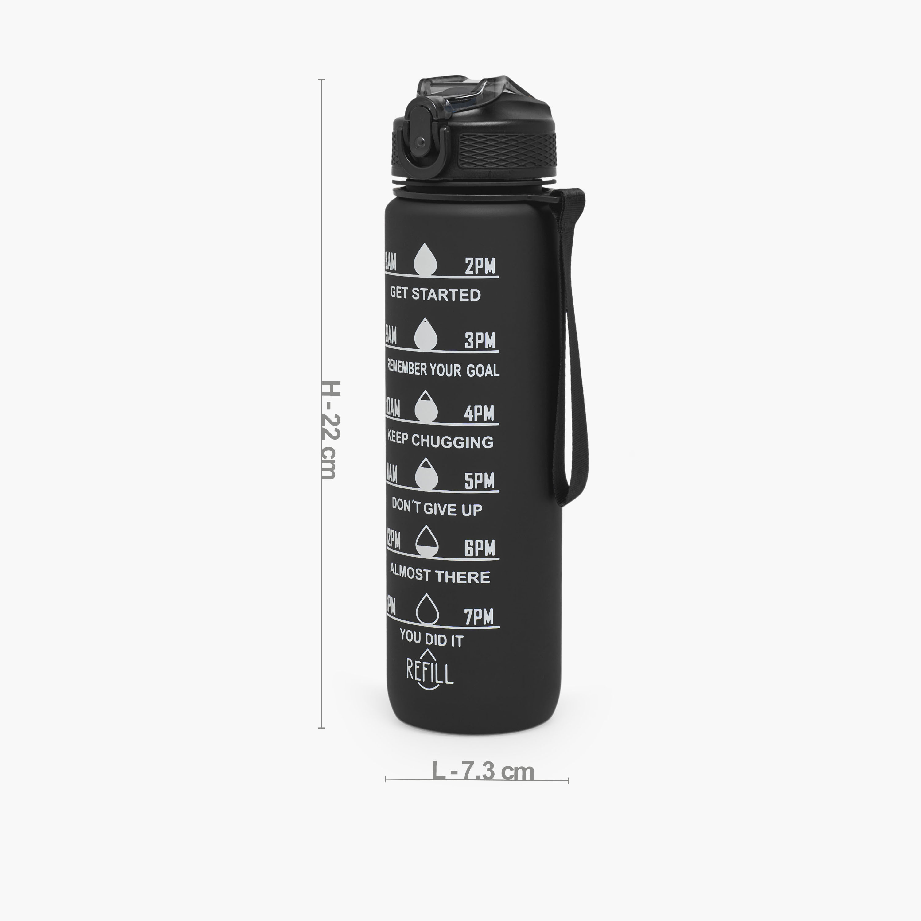 Juniors Time Marker Print Water Bottle with Spout and Push Button Lid - 900 ml-school-waterbottles-image-3