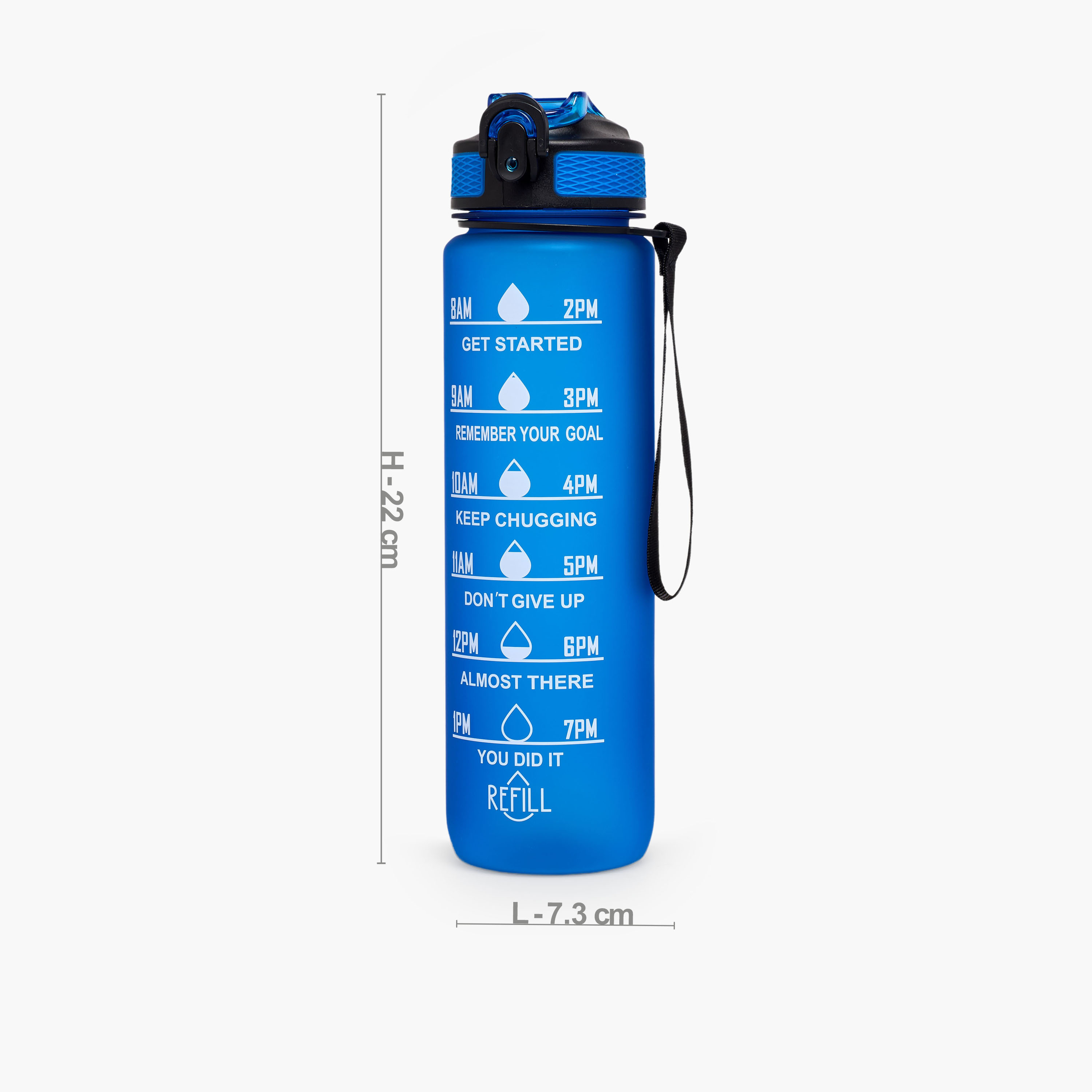 Juniors Time Marker Print Water Bottle with Spout and Push Button Lid - 900 ml-school-waterbottles-image-3