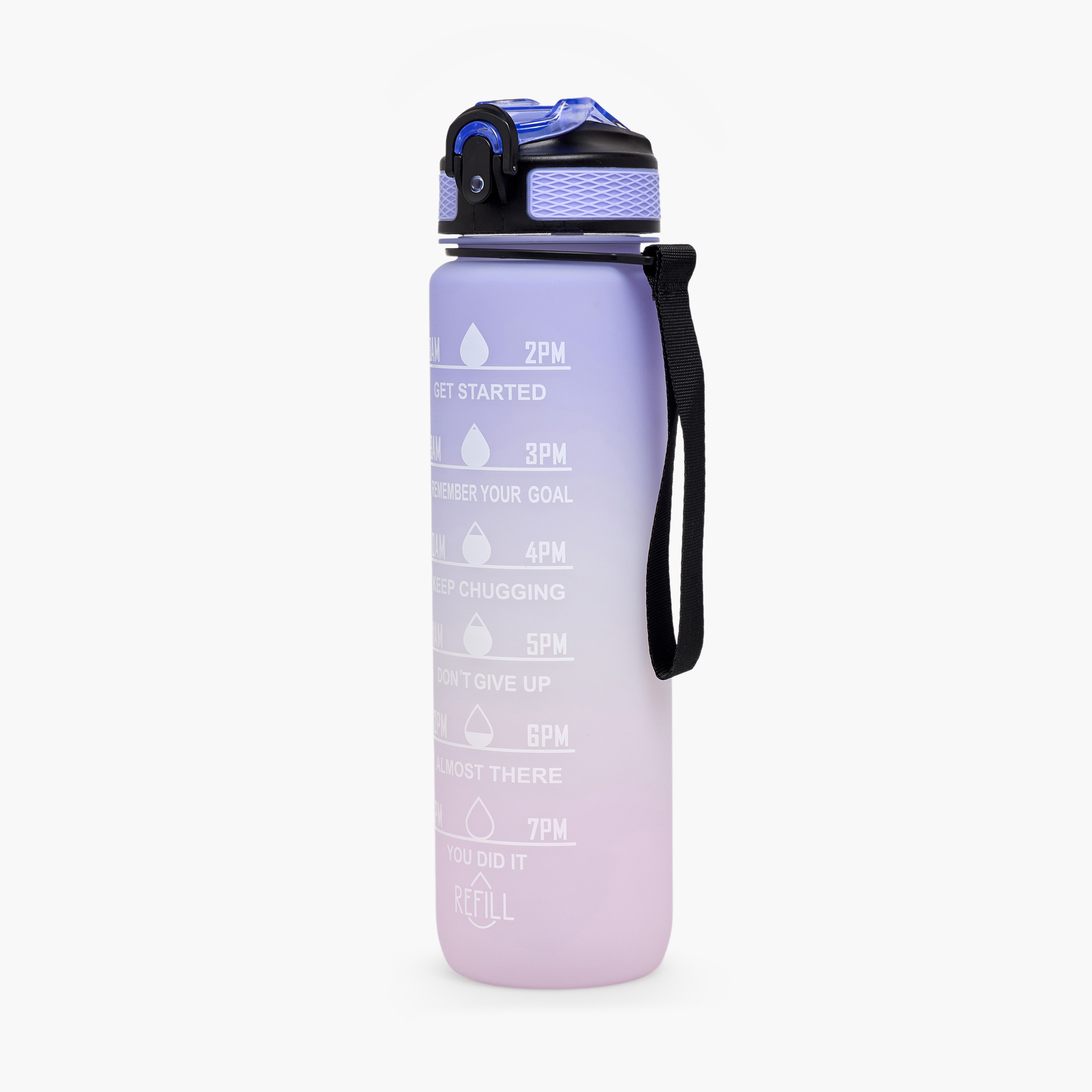 Juniors Time Marker Print Water Bottle with Spout and Push Button Lid - 900 ml-school-waterbottles-image-1