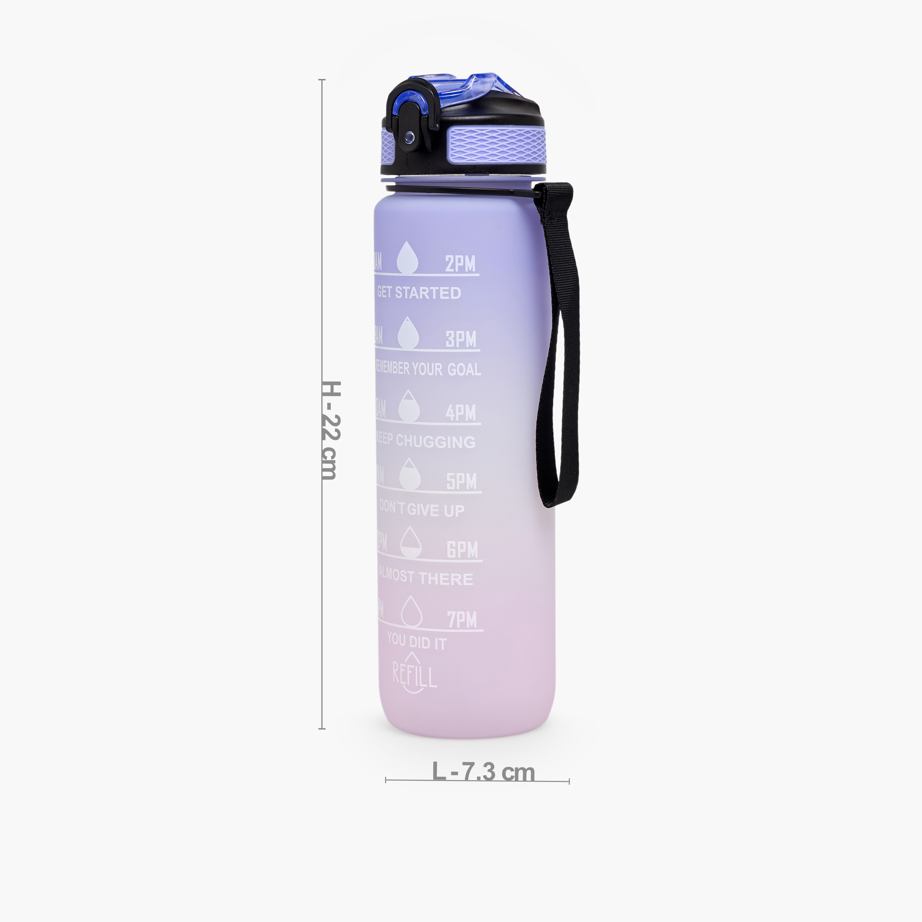 Juniors Time Marker Print Water Bottle with Spout and Push Button Lid - 900 ml-school-waterbottles-image-3