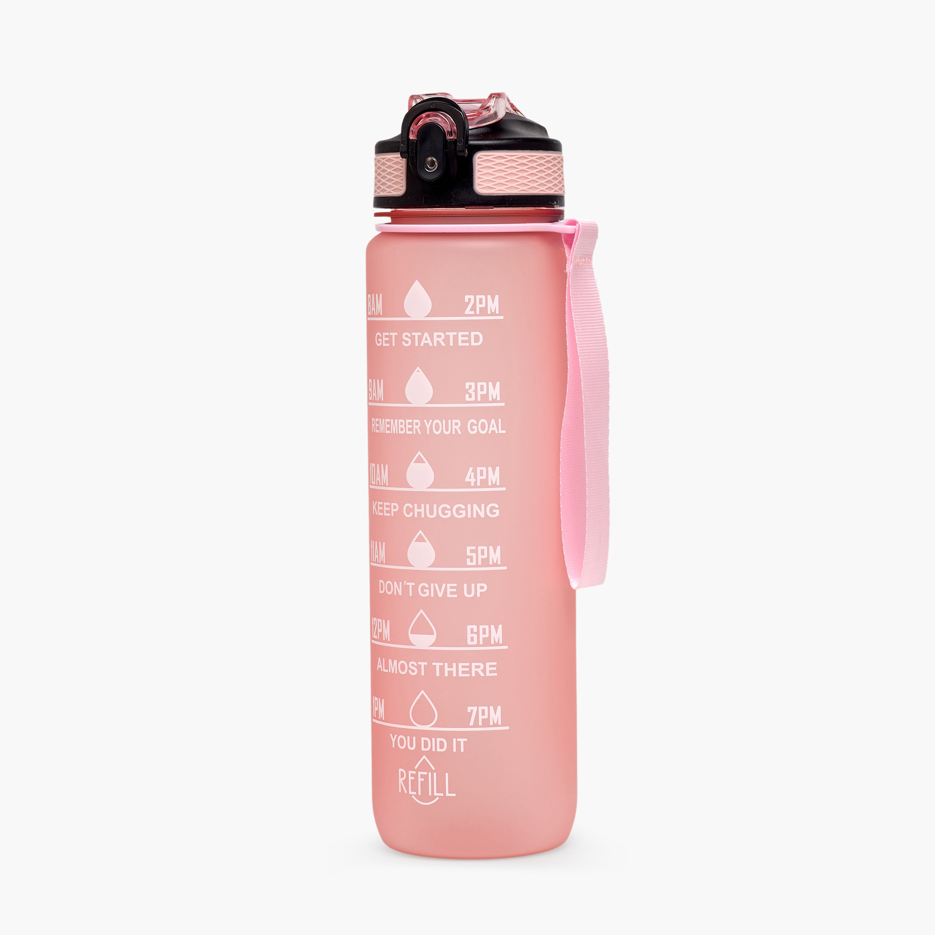 Juniors Time Marker Print Water Bottle with Spout and Push Button Lid - 900 ml-school-waterbottles-image-1