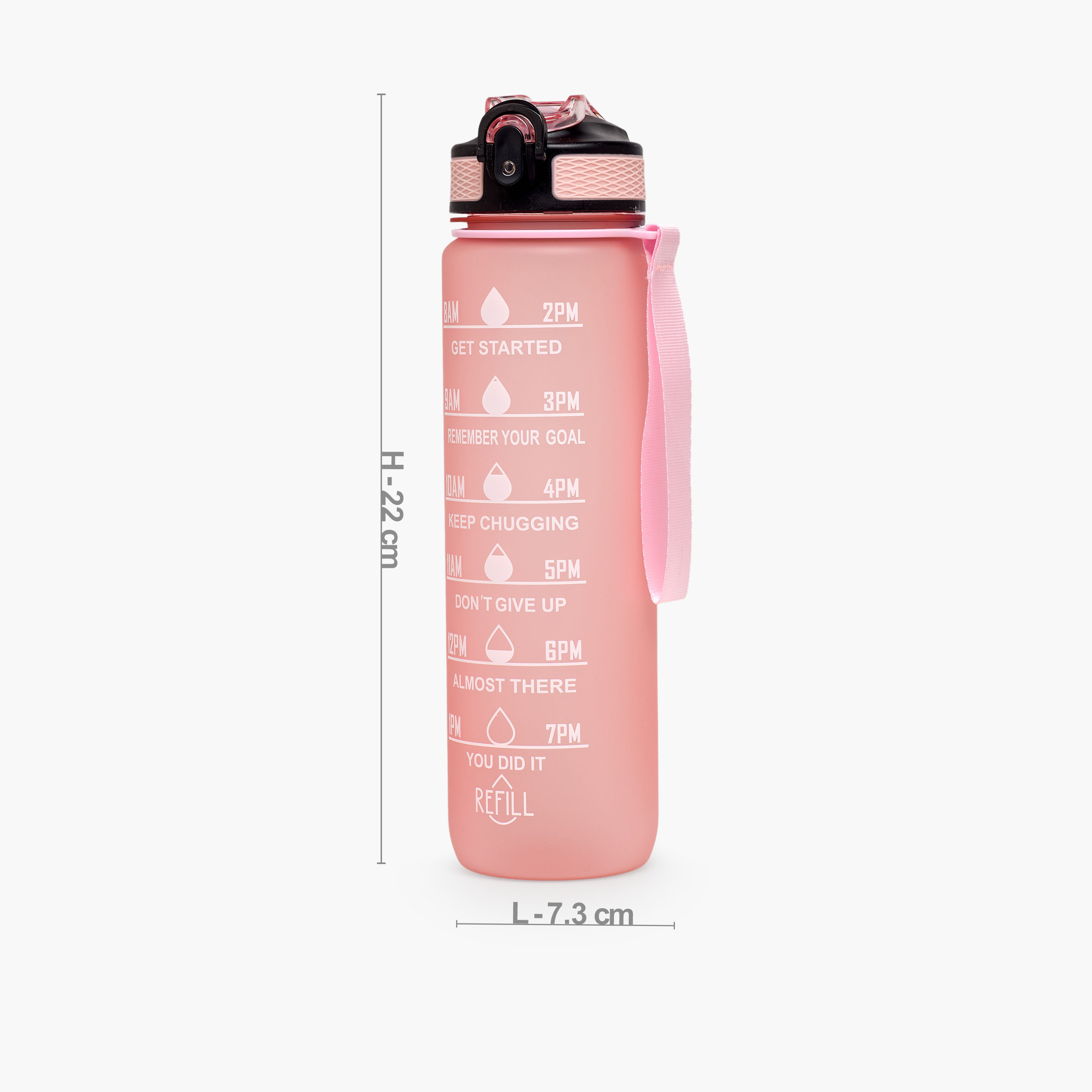 Juniors Time Marker Print Water Bottle with Spout and Push Button Lid - 900 ml-school-waterbottles-image-3